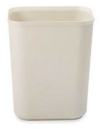 3U637 Fire-Resistant Trash Can - Beige, 5-Gallon Capacity, Durable Metal Construction for Kitchen, Office, or Outdoor Use - Perfect for Waste Disposal in High-Temperature Areas