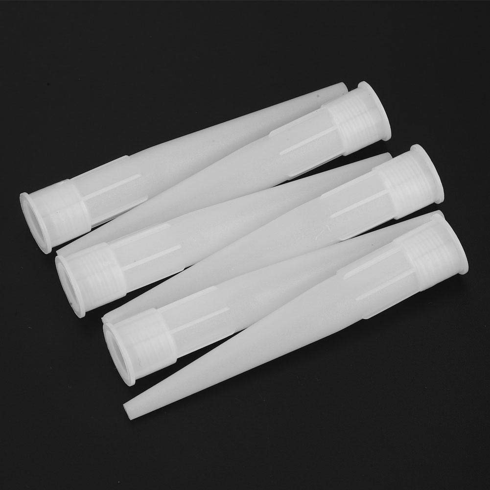 30PCS Silicone Caulking Nozzle Tips - Screw-On Sealant Gun Nozzle Replacement with White Suction Head - Durable Extension Tool for Caulk Guns - Perfect for Home Renovation, Bathroom Sealing & DIY Projects
