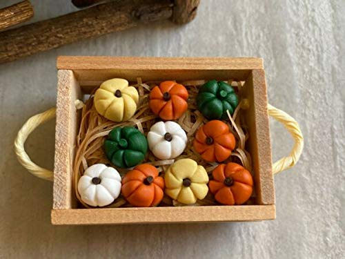 Miniature Fairy Garden Accessories - Large Wooden Crate with Mini Pumpkins for Dollhouse, Home Decor, Outdoor Garden & Yard | Perfect for Fairy Gardens, Terrariums & DIY Craft Projects
