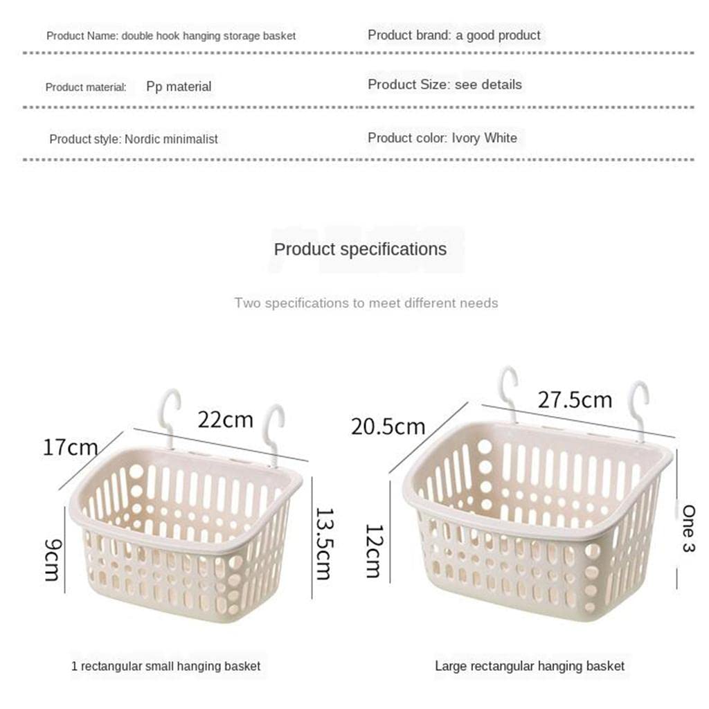Hanging Storage Basket for Bathroom & Kitchen - Shower Caddy Organizer with 2 Sizes (Large/Small) - Perfect for Bathroom Shelves, Shower Organization & Kitchen Counter Storage