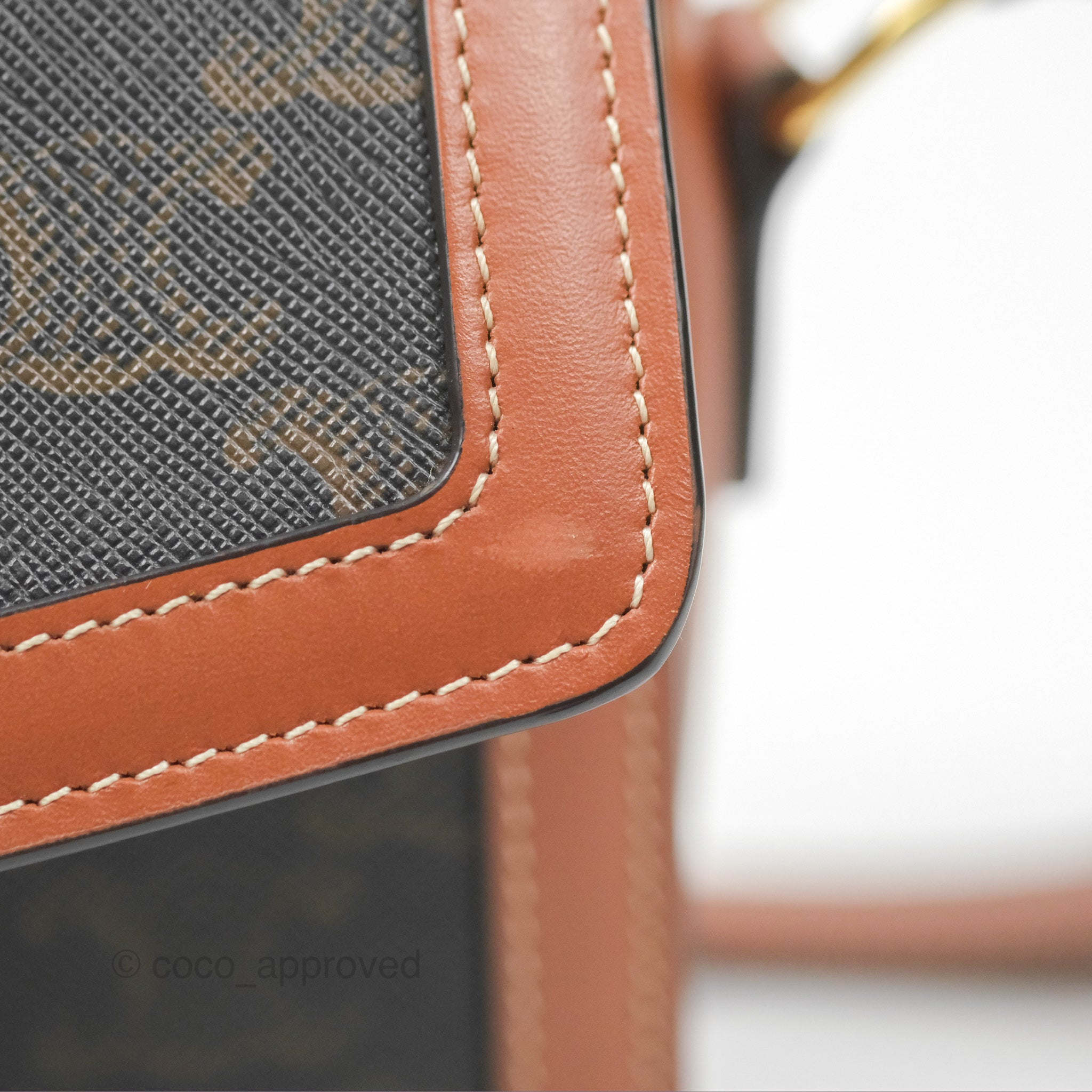 Celine Teen Triomphe Bag - Triomphe Canvas & Tan Calfskin Crossbody Bag for Women | Perfect for Work, Travel & Everyday Use