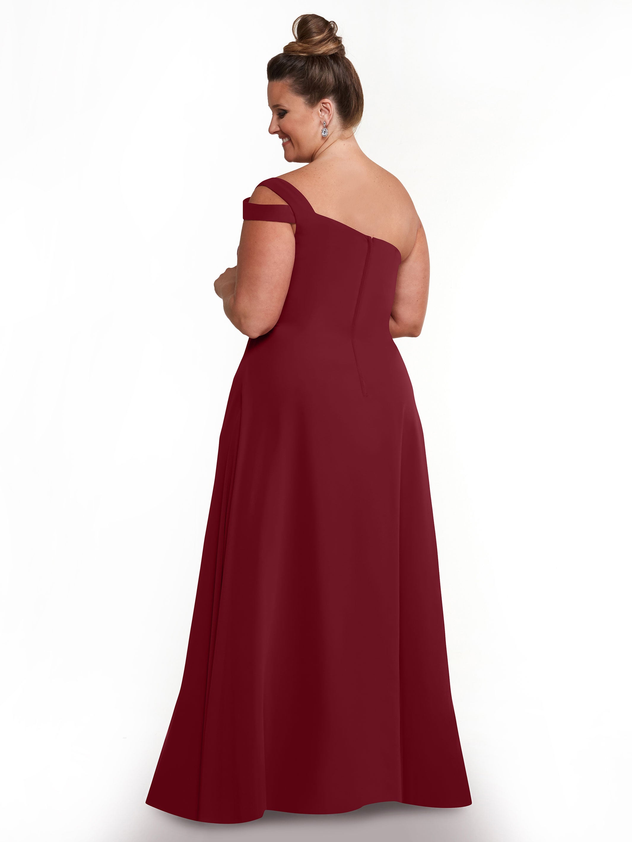 Elegant 80139 Chiffon A-Line One Shoulder Bridesmaid Dress with High Slit - Perfect for Weddings, Prom & Formal Events