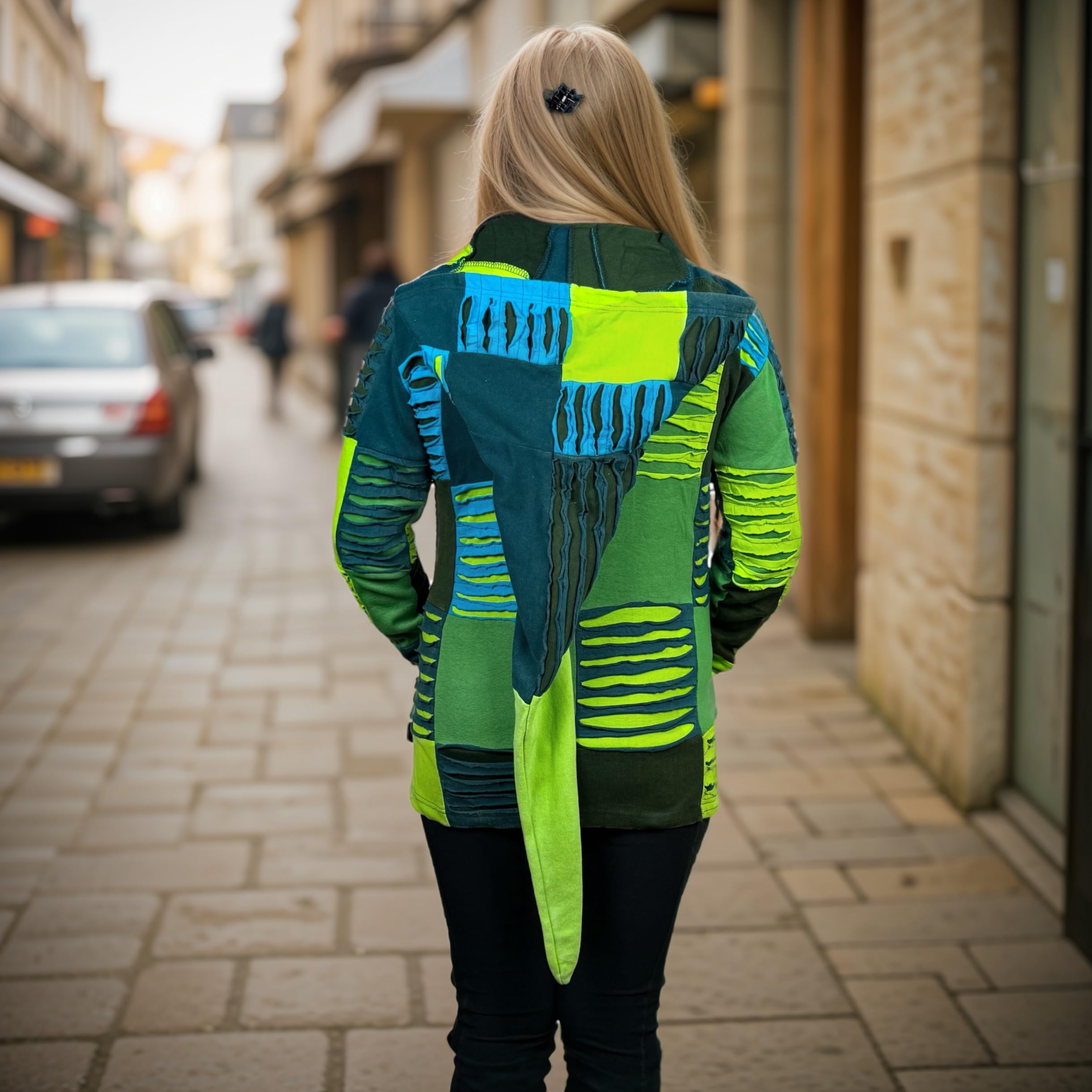 Agan Traders 2025 Spring Tie-Dye Patch Embroidered Women's Zip Up Hoodie Jacket - Trendy Free-Spirited Fashion for Casual Wear, Street Style & Outdoor Activities