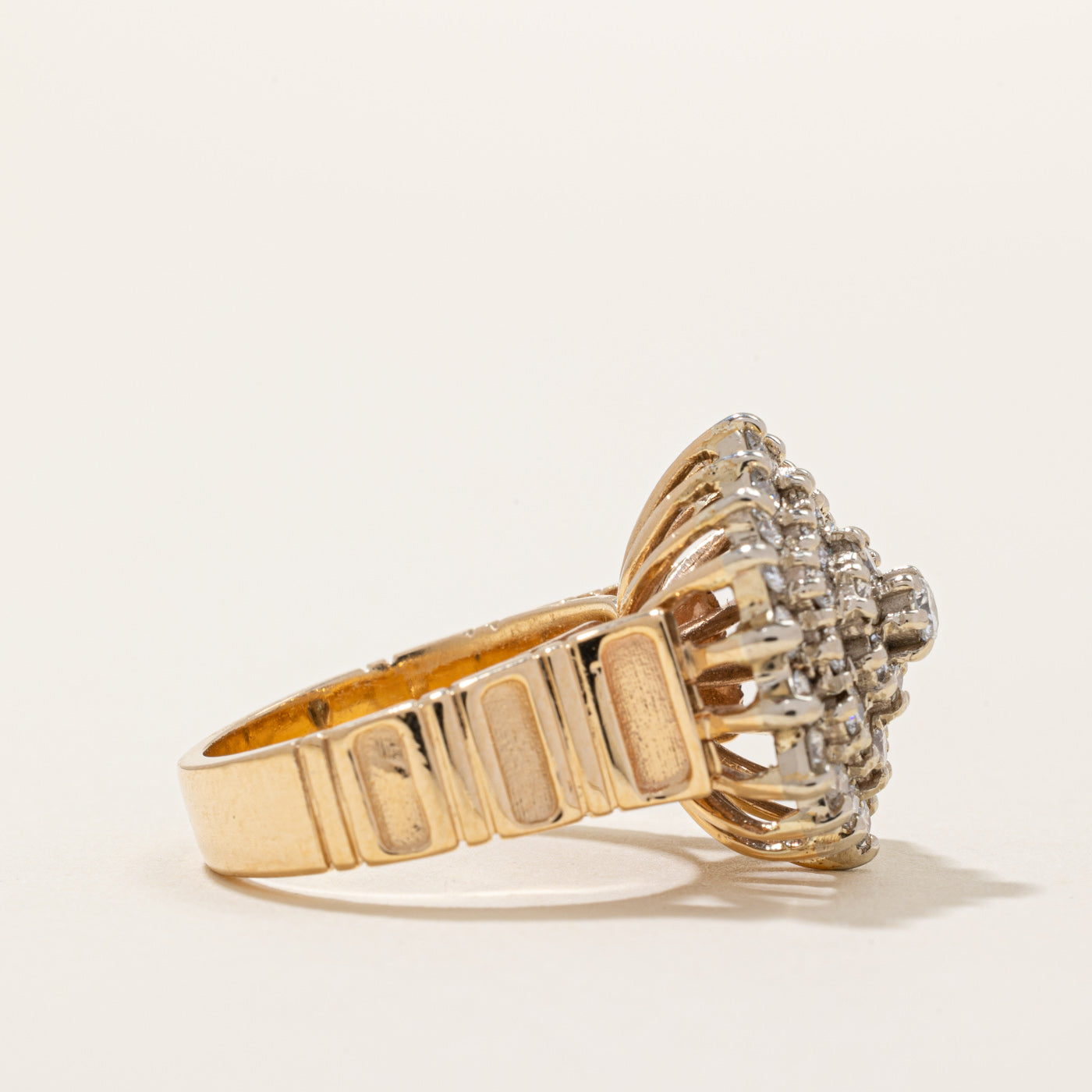 1.74ctw Diamond Cluster Cocktail Ring - Size 7.25 - Elegant Statement Jewelry for Women | Perfect for Evening Parties, Weddings & Special Occasions