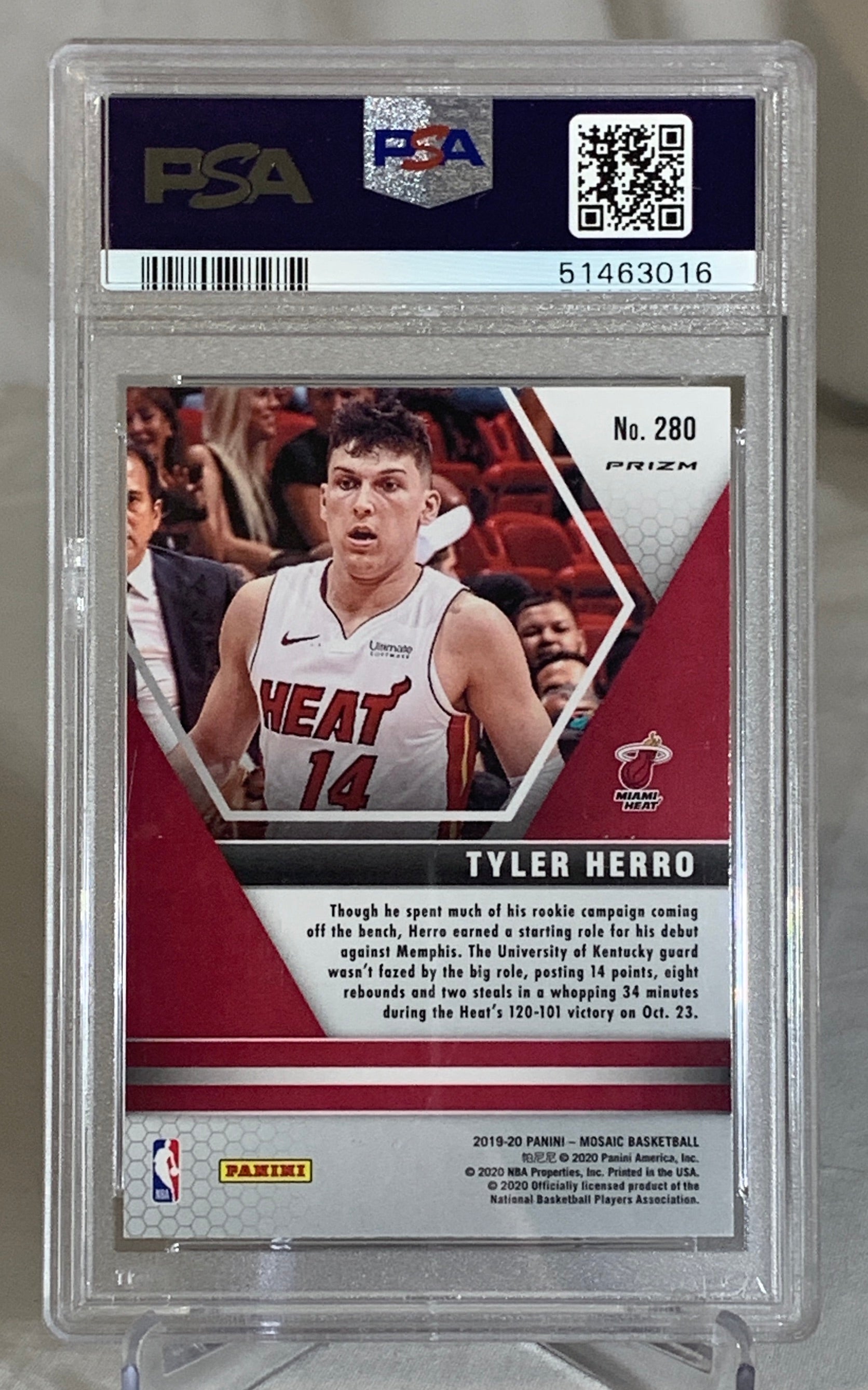 2019 Tyler Herro Pink Camo Mosaic Rookie Card PSA 9 Mint #51463016 - Perfect for NBA Collectors, Sports Memorabilia Enthusiasts & Investment