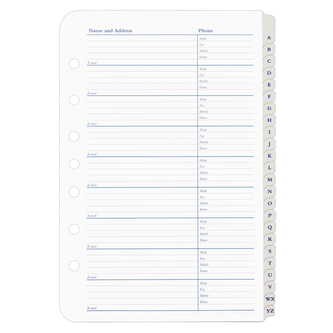 FranklinCovey Classic Planner Address & Phone Tabs Expansion Set - Premium Organizer Accessories for Daily Planning, Business & Personal Use
