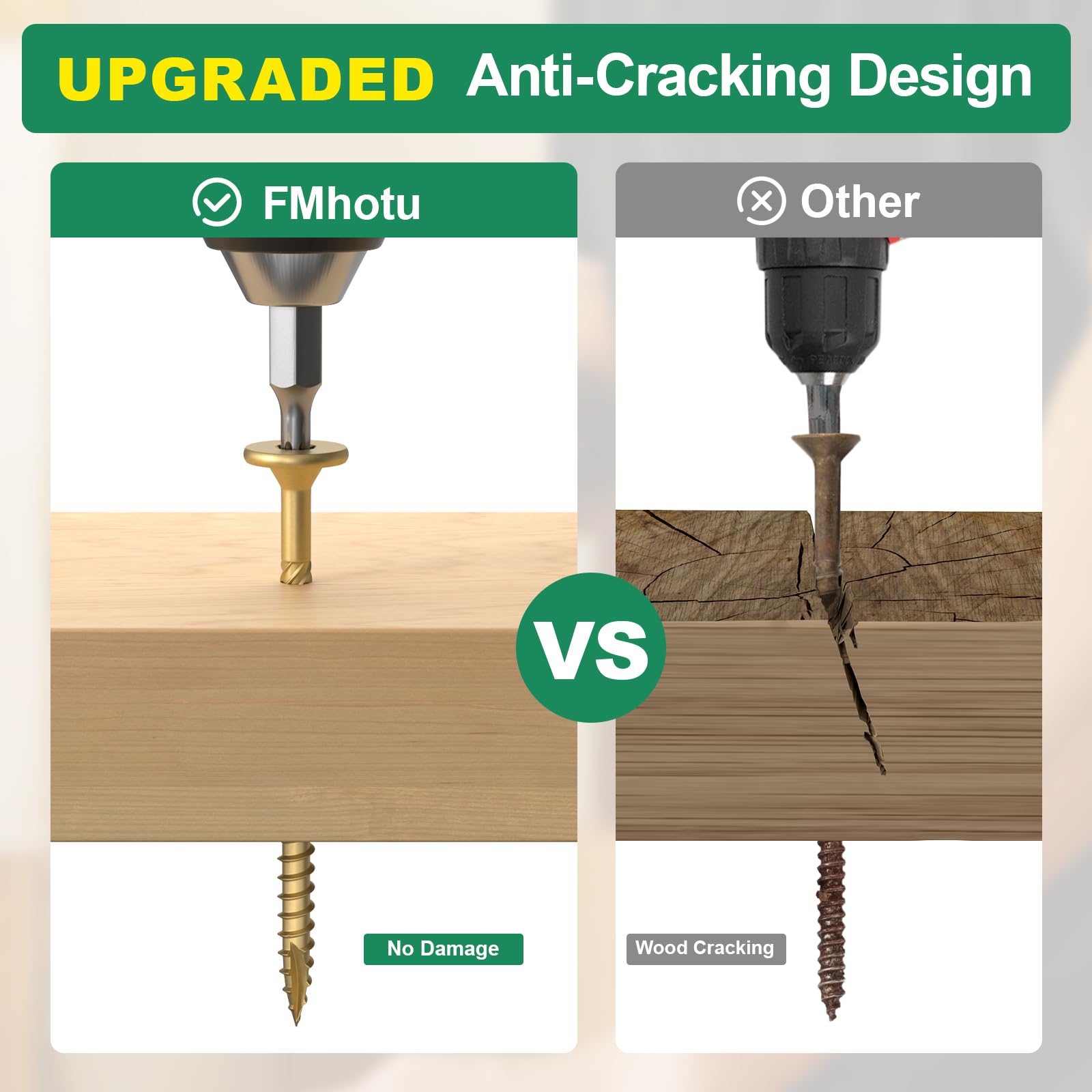6 Inch Heavy-Duty Outdoor Deck Screws - 50Pcs Star Drive Decking Wood Screws - Rust Resistant Timber Screws for Decking, Fencing & Landscaping (#14 x 6 Tan) - Perfect for Wooden Decks, Pergolas & Outdoor Furniture Construction