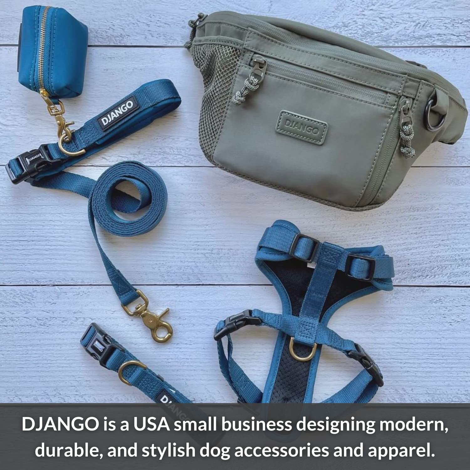 Premium Waxed Canvas & Leather Dog Carrier Bag - Medium Navy Blue Pet Travel Tote with Safety Harness Tether, Secure Zipper Pockets & Water-Resistant Lining | Perfect for Air Travel, Car Rides & Outdoor Adventures with Your Small to Medium Dog