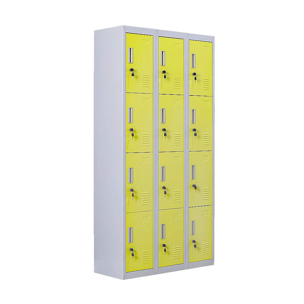 12-Door Locker for Office, Gym, Shed, School & Home Storage - Heavy Duty Standard Lock with 2 Keys - Perfect for Secure Personal Belongings & Equipment Storage