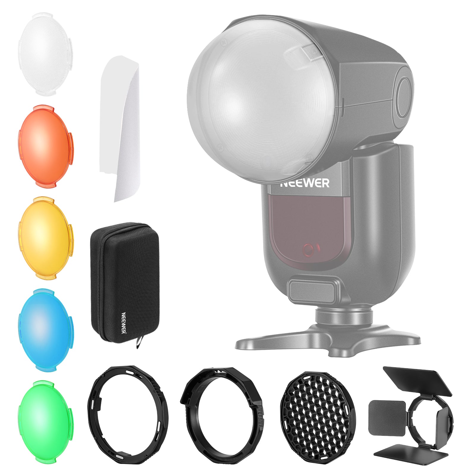 NEEWER Round Head Flash Accessories Kit for Canon Z1/Z2 Speedlite - Perfect for Photography, Portraits & Studio Lighting