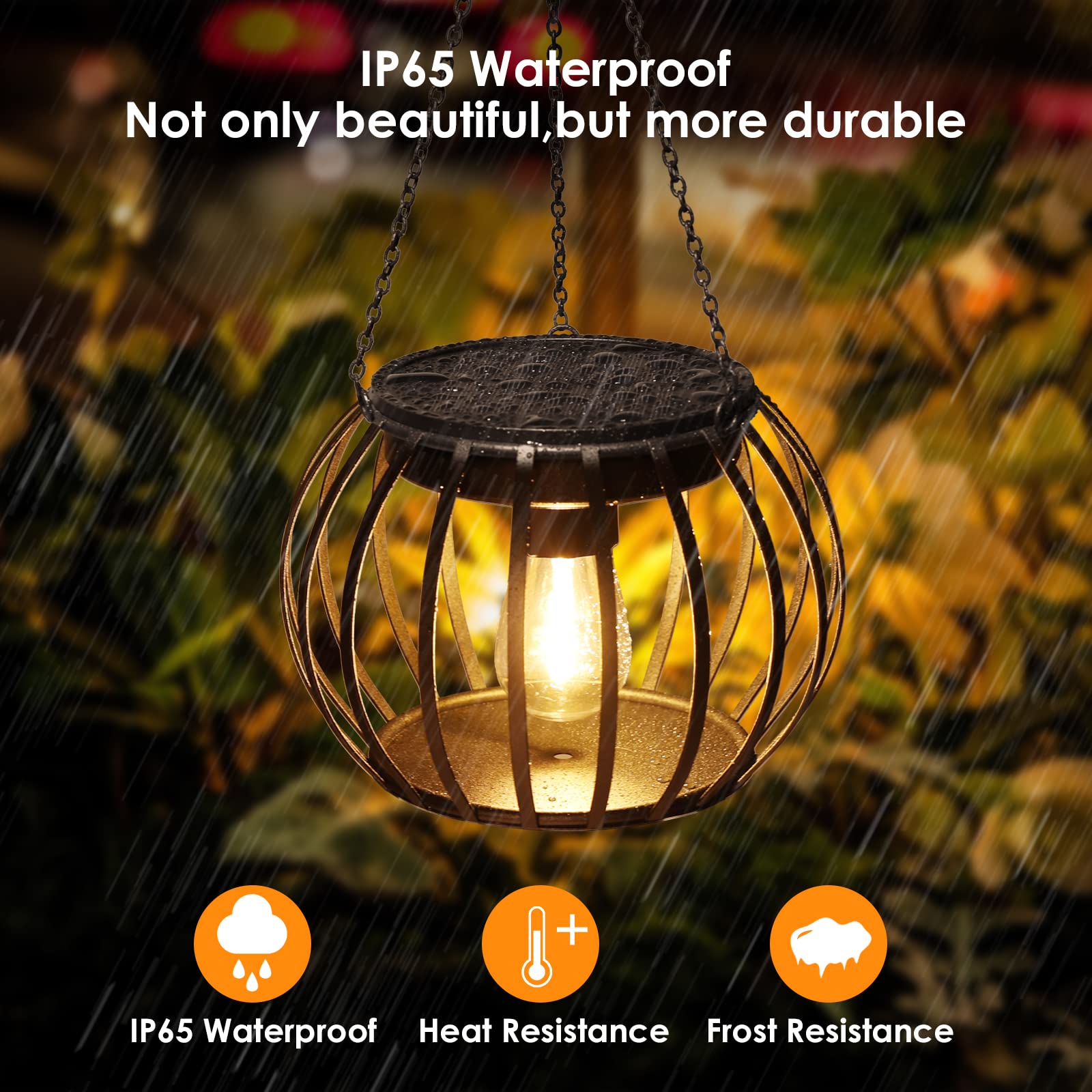 UBright Solar Outdoor Lights - Upgraded Waterproof Hanging Solar Lanterns for Garden, Yard, Patio & Pathway | Decorative Solar Lighting for Outdoor Parties, Camping & Evening Ambiance