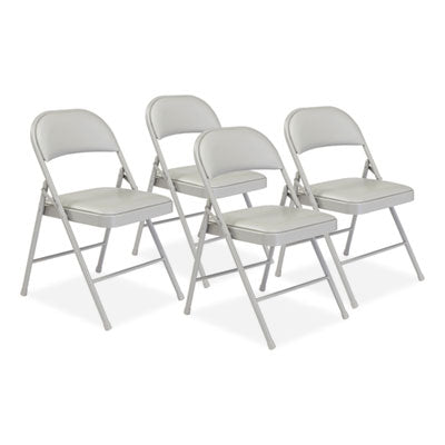 NPS 950 Series Heavy Duty Vinyl Padded Steel Folding Chair - 250 lb Weight Capacity, Set of 4 - Perfect for Events, Parties, and Outdoor Gatherings