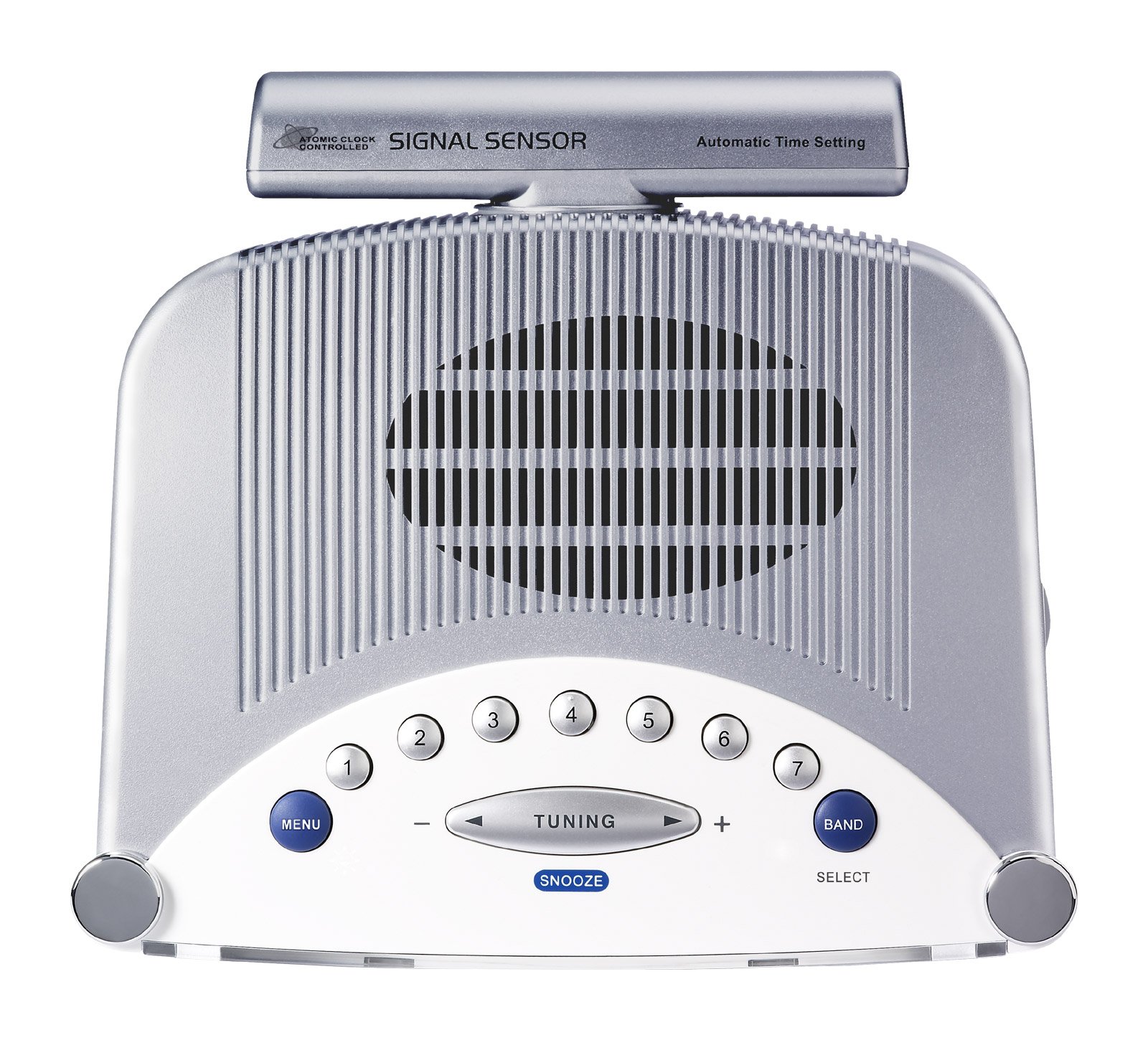 Sangean RCR-22 AM/FM Digital Atomic Clock Radio with Auto Time Setting - White | Perfect for Bedroom, Office & Home Use