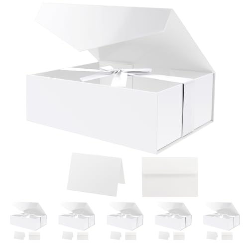 White-Side Ribbon-11.5x8.1x3.8 Inches-Pack of 6