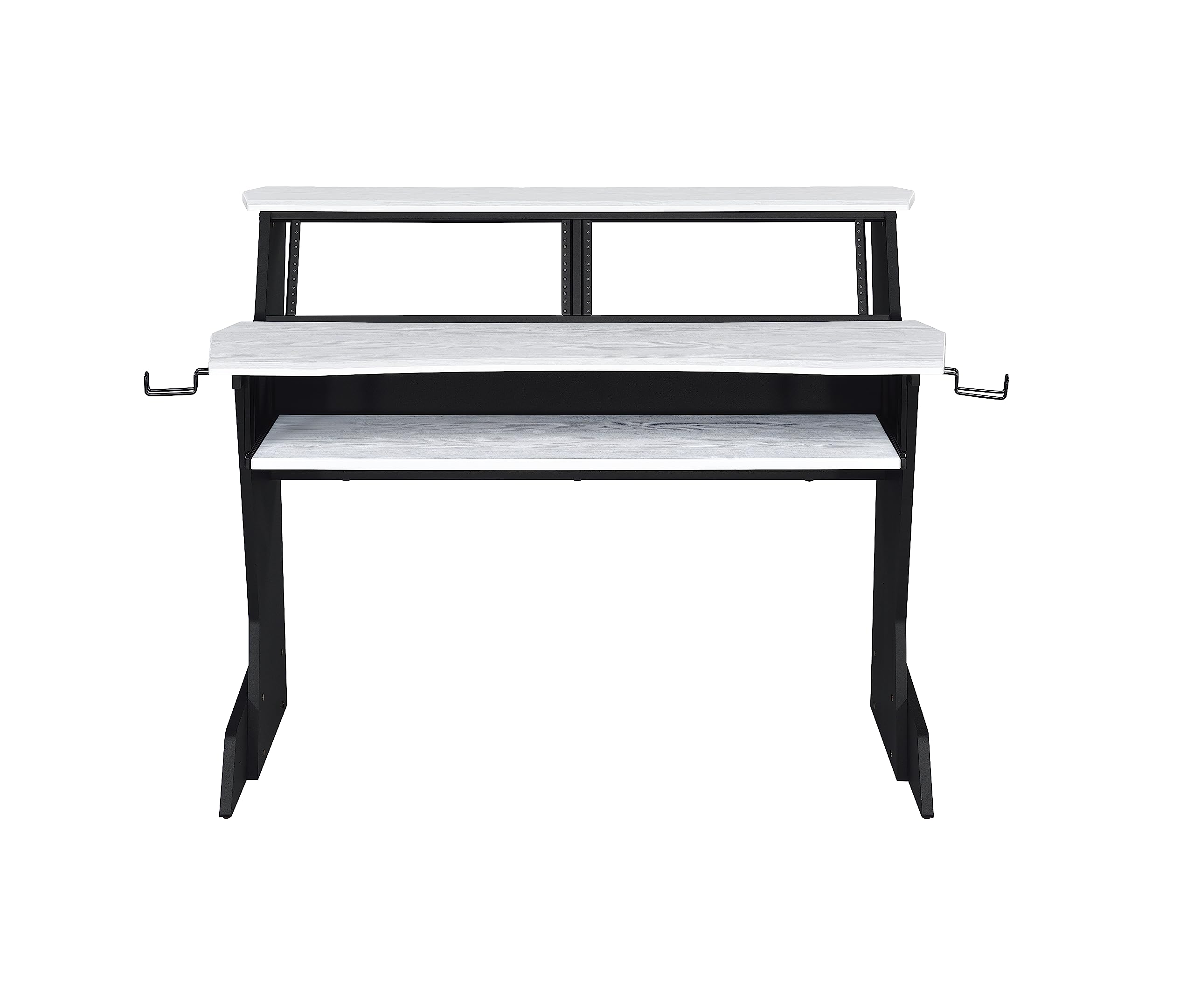 BE200 Series Professional Music Studio Desk Workstation with 2 x 4U Rack Space - White | Perfect for Home Recording, DJ Setup & Music Production