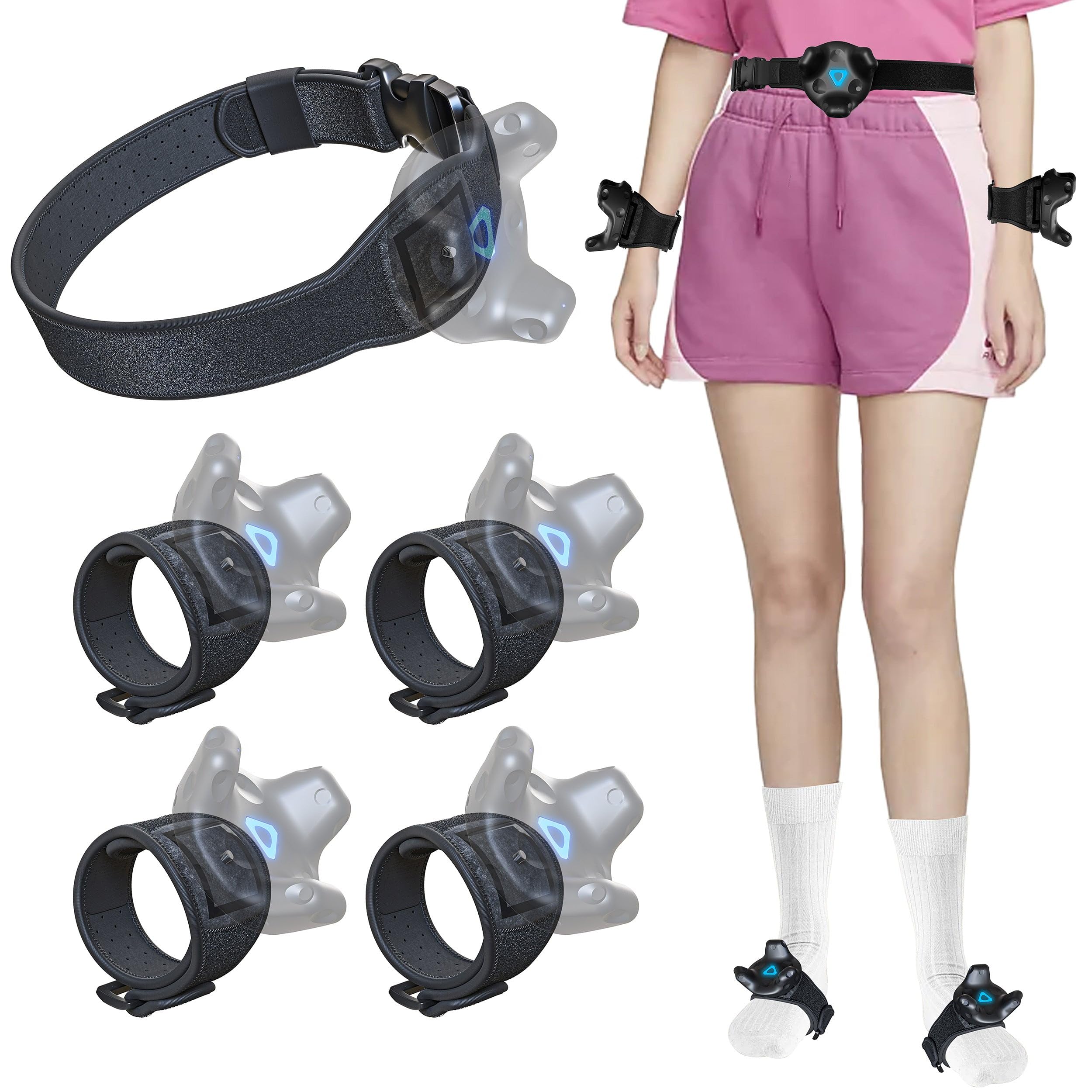 Skywin VR Tracker Belt & Straps Bundle for HTC Vive - Full Body Motion Tracking (1 Belt, 2 Hand Straps, 2 Foot Straps) - Perfect for VR Gaming, Fitness & Immersive Experiences