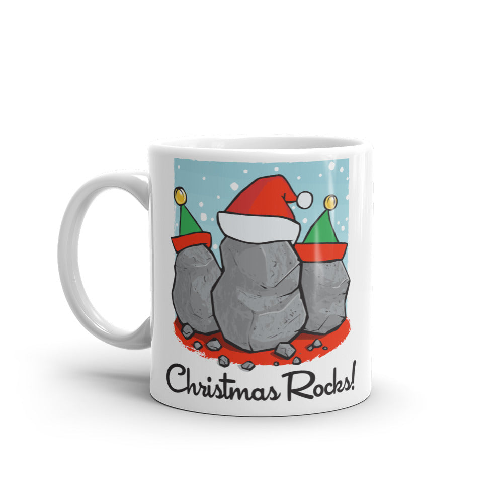 Christmas Rocks! Ceramic Coffee Mug - Funny Holiday Gift for Friends & Family - Perfect for Hot Cocoa, Tea, or Coffee at Home or Office