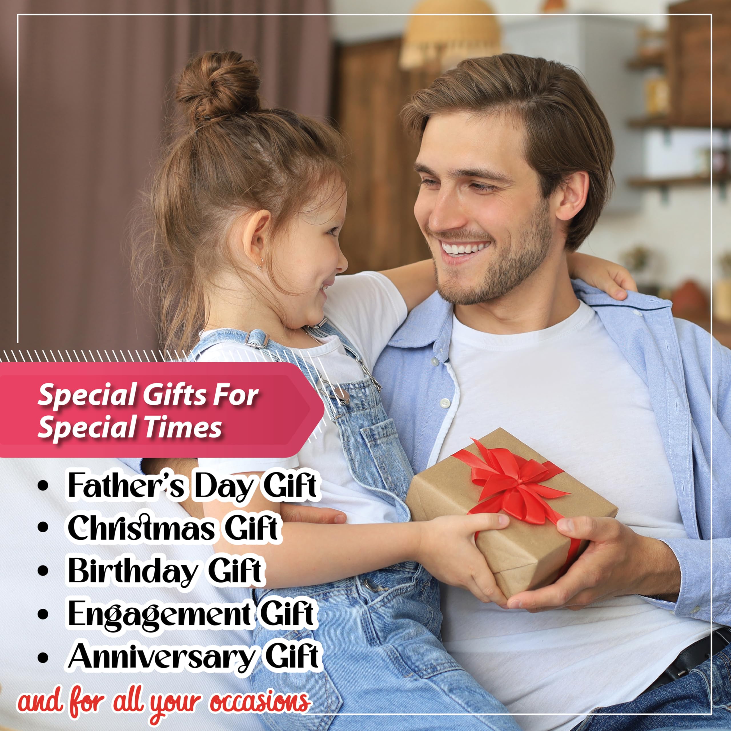 Personalized Leather Wallet for Men - Custom Engraved Gift for Husband, Dad, Boyfriend, Son & Fiance | Anniversary, Birthday & Father's Day Present | Premium RFID Blocking Bifold Wallet for Everyday Use & Travel