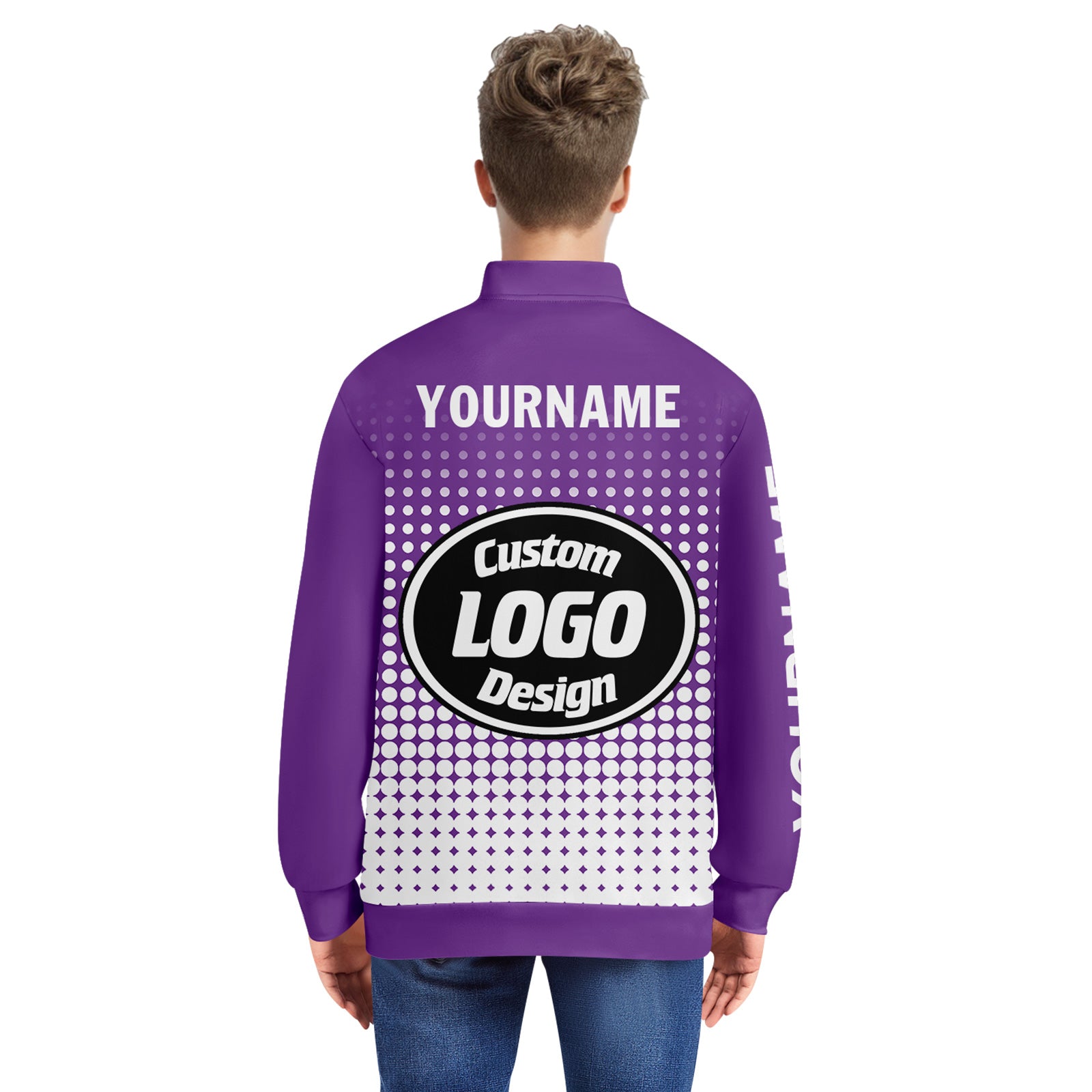 Custom Personalized Bomber Jacket with Full Snap Closure - Varsity Letterman Style (PR092 D020346 12) - Perfect for School Sports, Casual Wear & Fashion Statements