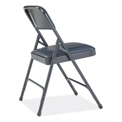 NPS Folding Chairs with Vinyl Seat - Set of 4 Heavy Duty Portable Chairs for Outdoor Events, Camping, Picnics & Home Use