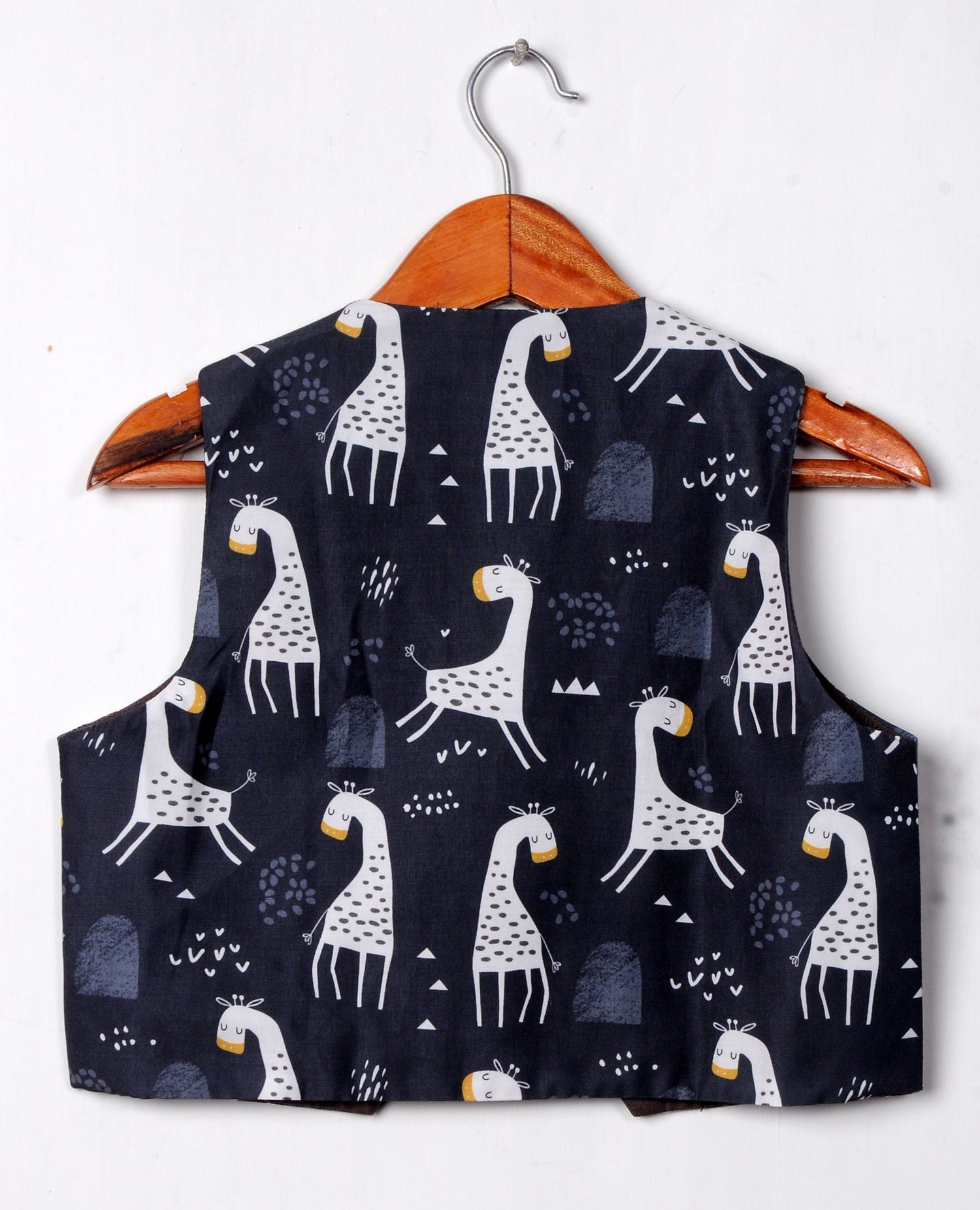 Pre Order: Stylish Black Giraffe Print Waistcoat Vest for Men & Women - Perfect for Casual Outfits, Parties, and Fashion Events