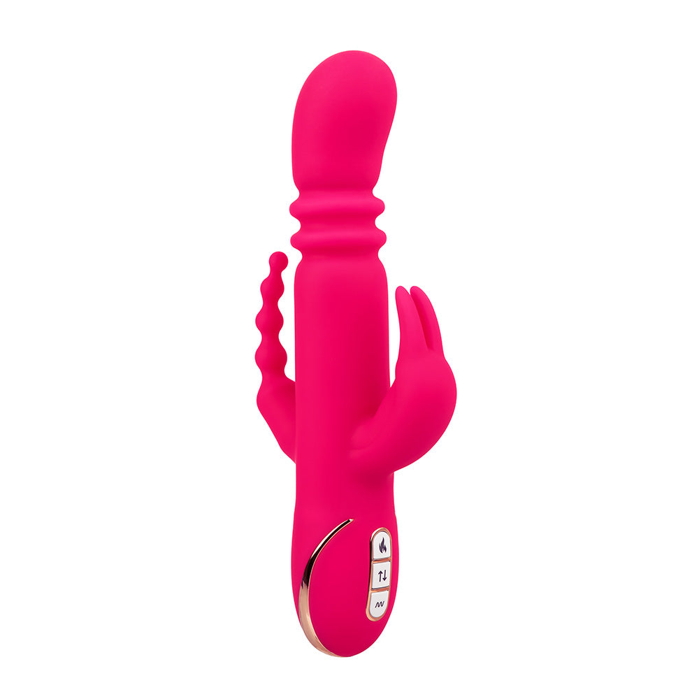 Jack Rabbit Signature Heated Silicone Triple Fantasy Rabbit Vibrator - Waterproof G-Spot & Clitoral Stimulator for Women - Perfect for Couples Play & Solo Pleasure