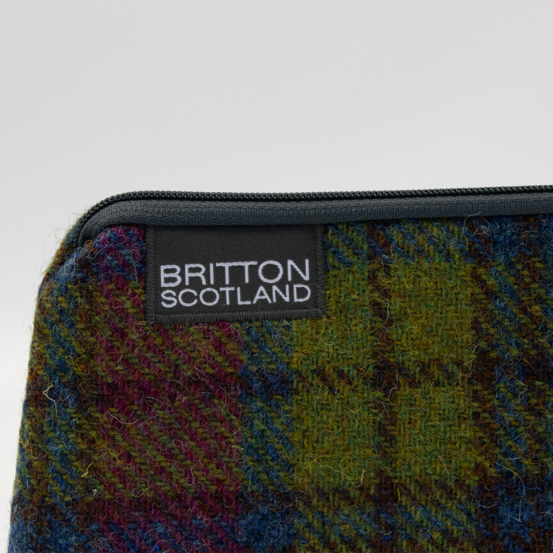 Handmade Harris Tweed Large Pencil Case by Britton Scotland - Premium School & Office Organizer for Students & Professionals