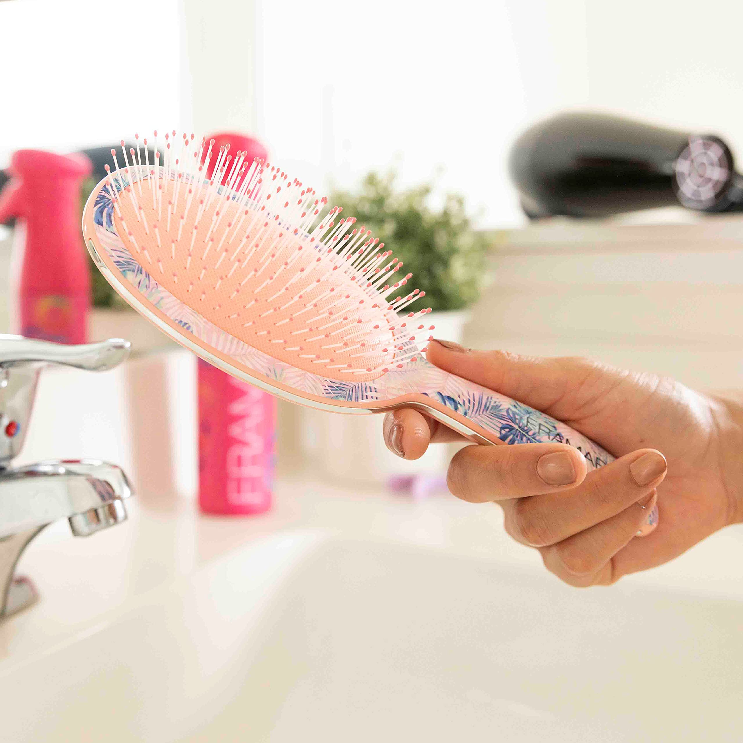 Framar Flowers Wet Detangler Brush for Women & Kids - Detangling Hair Brush for Wet or Dry Hair, Curly Hair Brush, Tangle-Free Hairbrush - Perfect for Shower, Salon & Daily Hair Care