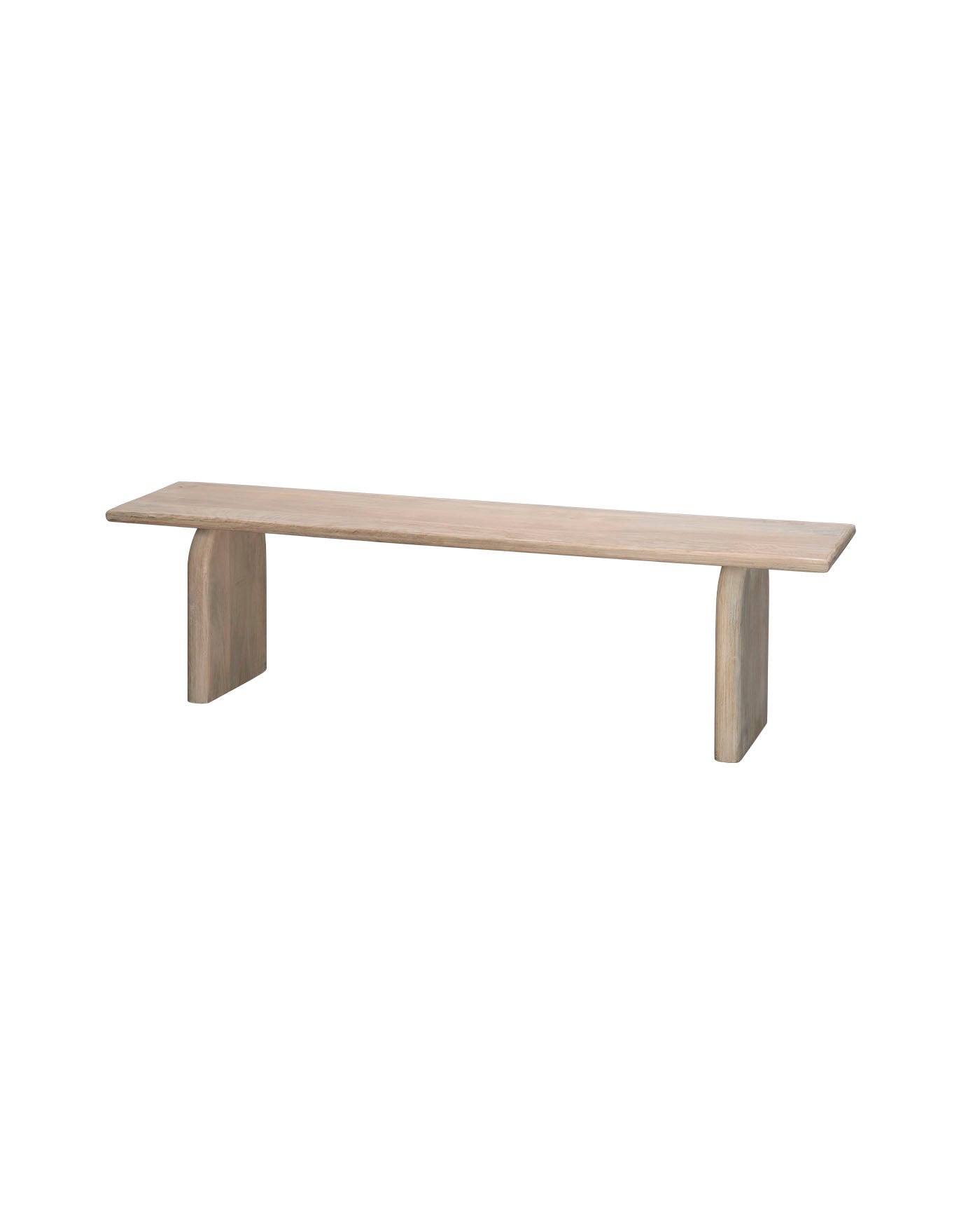 Arc Bench - Black Wood Light Bleach Finish - Modern Outdoor Seating for Patio, Garden, and Backyard Relaxation