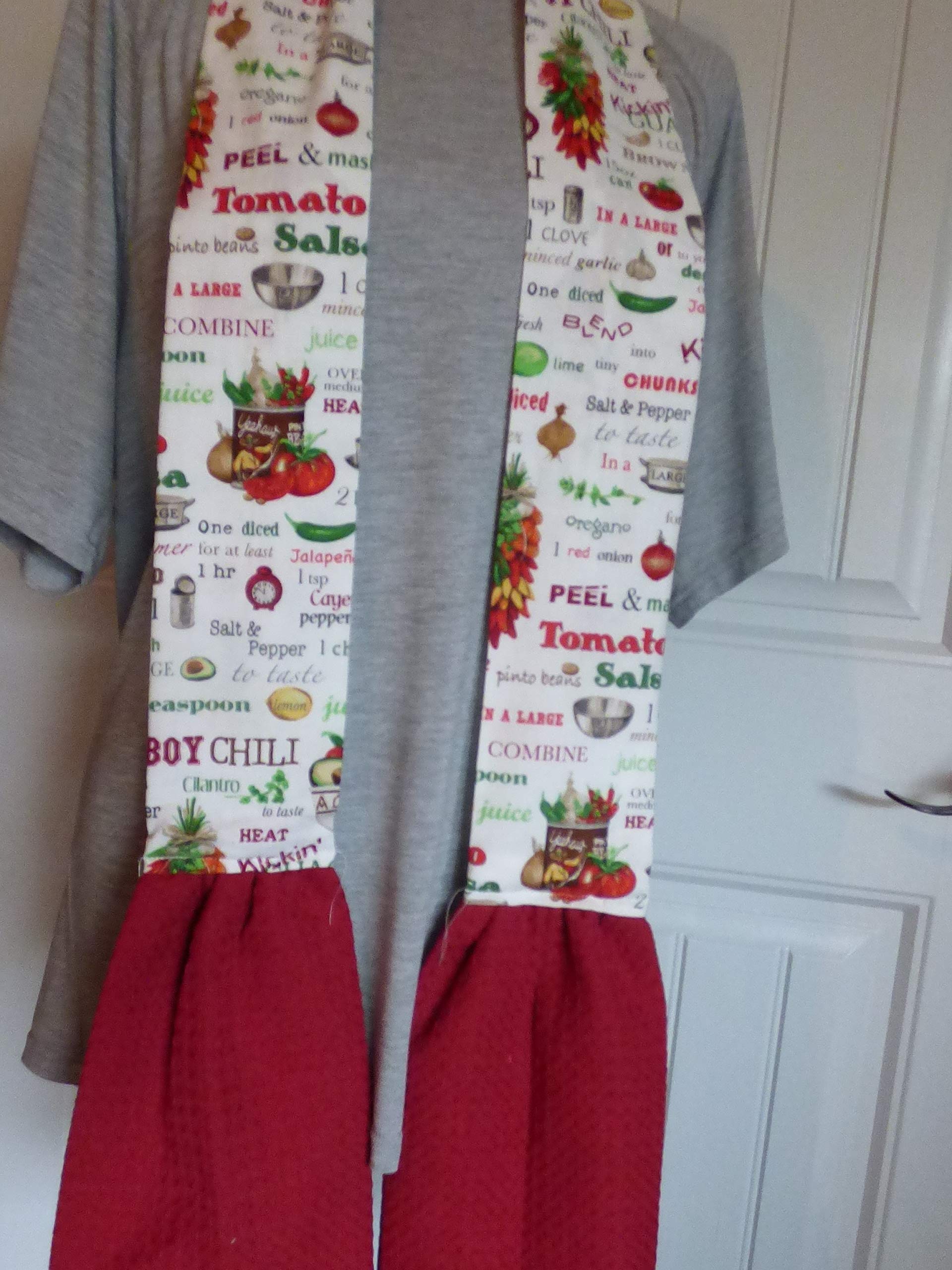 Spicy Chili Recipe Kitchen Apron with Red Towel - Adjustable Neck Apron, Chef's Neck Towel & Kitchen Scarf - Perfect Cooking Gift Under $30 - Fast Same/Next Day Shipping - Ideal for Home Chefs, BBQ Grilling & Culinary Enthusiasts