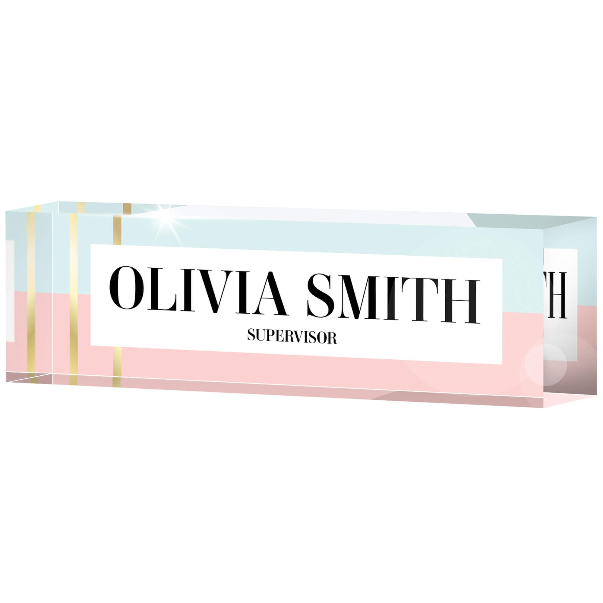 Personalized Desk Name Plate - Custom Engraved Office Nameplate, 2.5x8 Inch Thick Crystal Clear Acrylic with Gift Box - Perfect for Office Decor, Reception Desks & Corporate Gifts - Made in USA by ACRYLUXE (Soft)