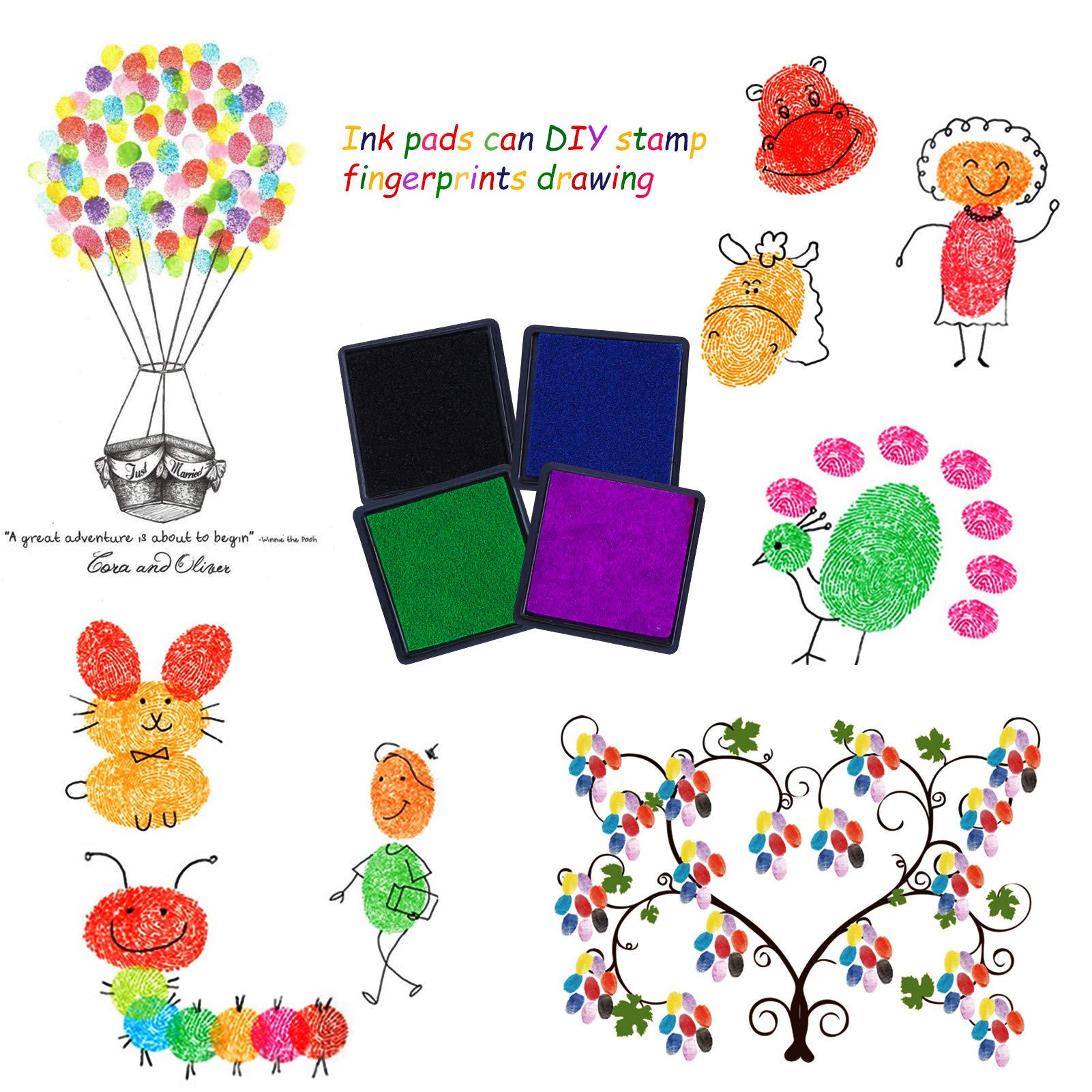 HOWAF 16pcs Kids Wooden Stamps with Ink Pad - DIY Crafts for Boys Birthday Gifts | Scrapbooking & Card Making