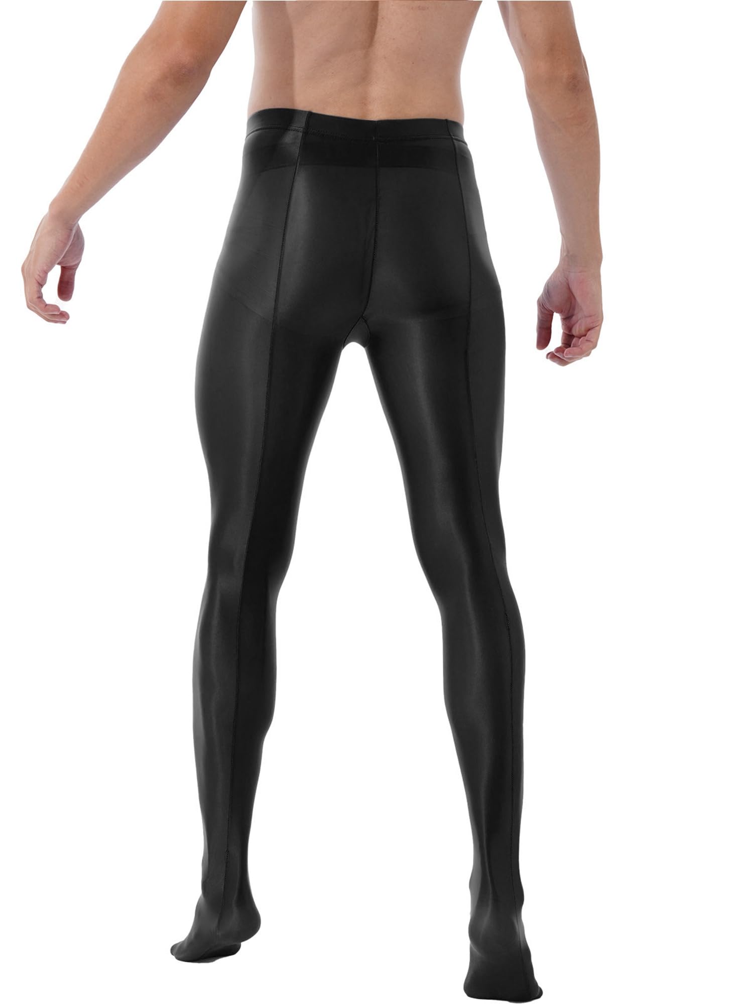 iiniim Men's Ultra Shiny Oil Glossy Pantyhose - High Elastic Opaque Tights & Stockings for Sexy Leggings - Perfect for Cosplay, Nightlife, and Fashion Shows