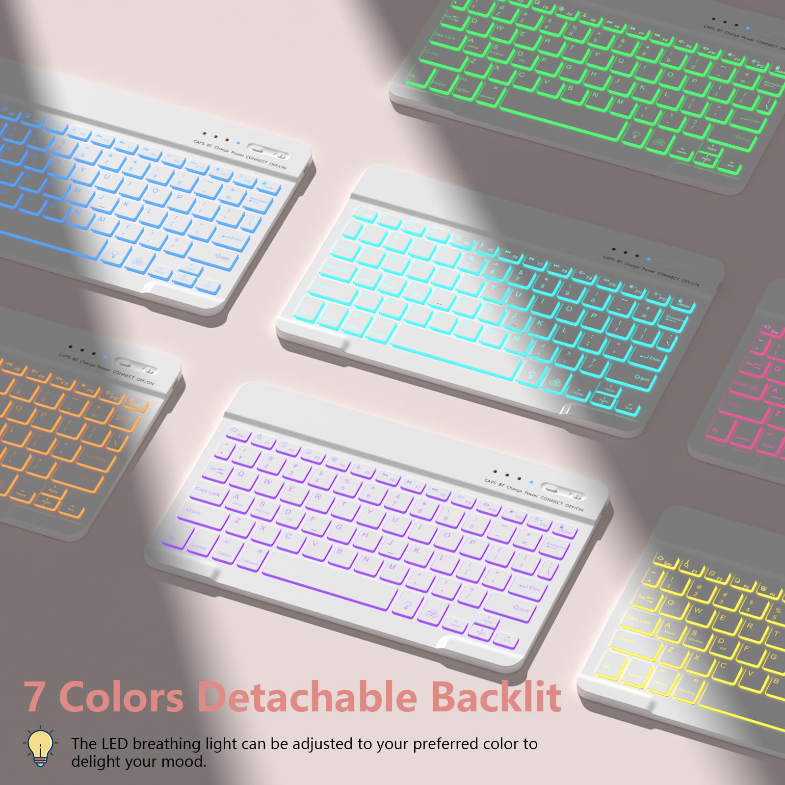FUWANG 10.2-inch Detachable Backlit Keyboard Case for iPad 9th/8th/7th Gen, iPad Air 3rd Gen & iPad Pro 10.5