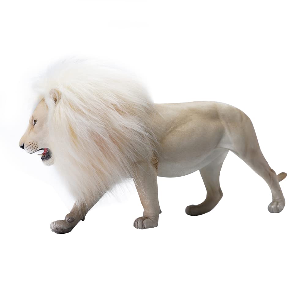 Handmade White Lion Statue - Elegant Desktop Decor & Unique Gift for Animal Lovers - Perfect for Home Office, Feng Shui, and Collectors Display