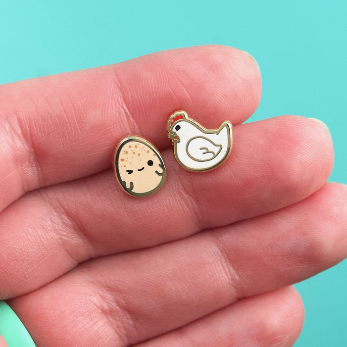 Chicken or Egg Dangle Earrings - Fun & Unique Jewelry for Women - Perfect for Parties, Gifts & Everyday Wear