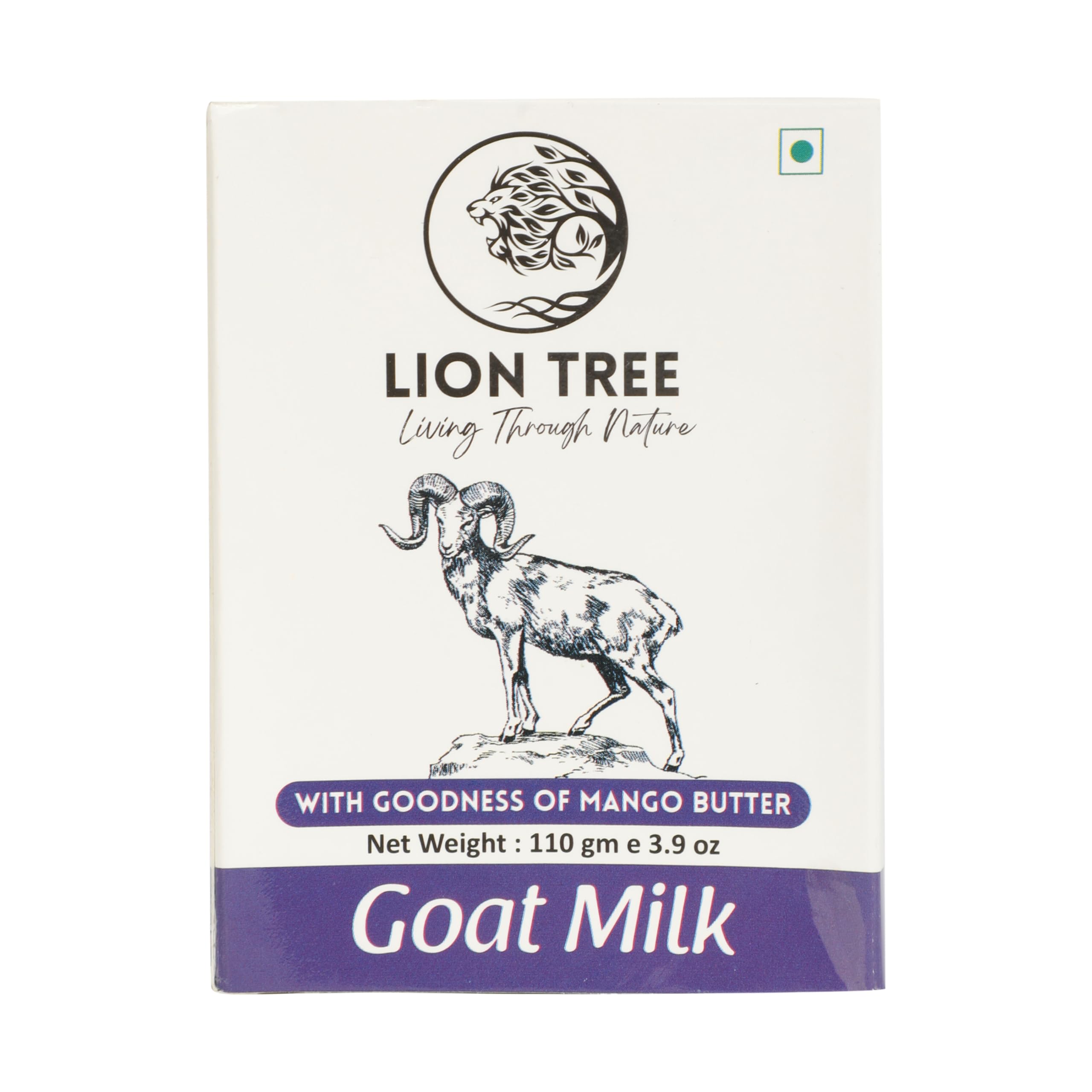 Lion Tree Handmade Goat Milk Soap with Mango Butter - Moisturizing & Nourishing for All Skin Types (110g) - Perfect for Dry Skin Care & Daily Beauty Routine
