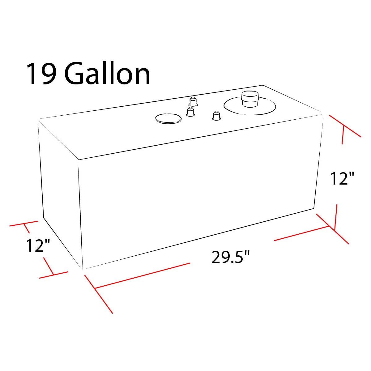 DNA MOTORING 19 Gallon Aluminum Top-Feed Fuel Cell Gas Tank - 29.5