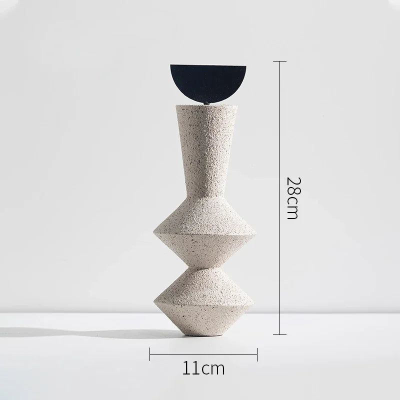 Abstract Geometric Sandstone Statue - Modern Home Decor Art Piece for Living Room, Office & Garden