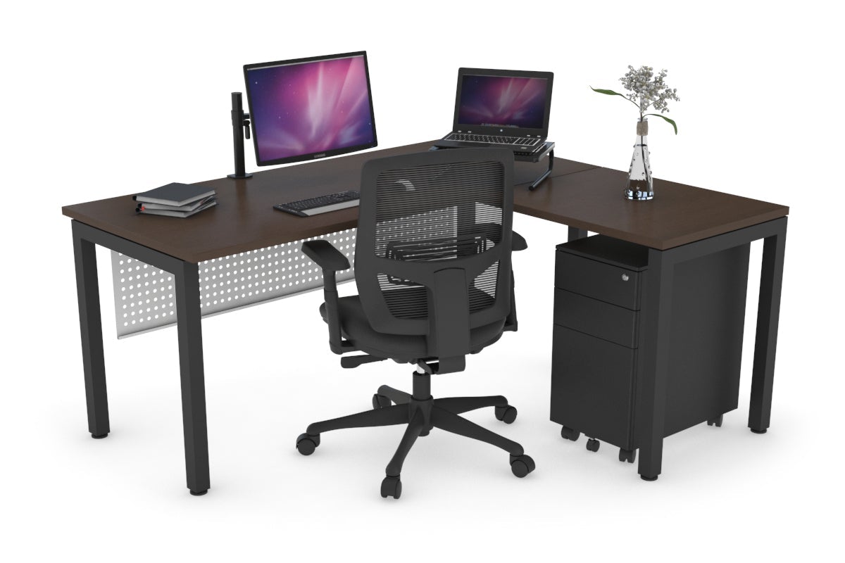 L-Shaped Corner Office Desk with Quadro Square Legs - 1800L x 1700W Dimensions - Perfect for Home Office, Gaming Setup & Workspace Organization