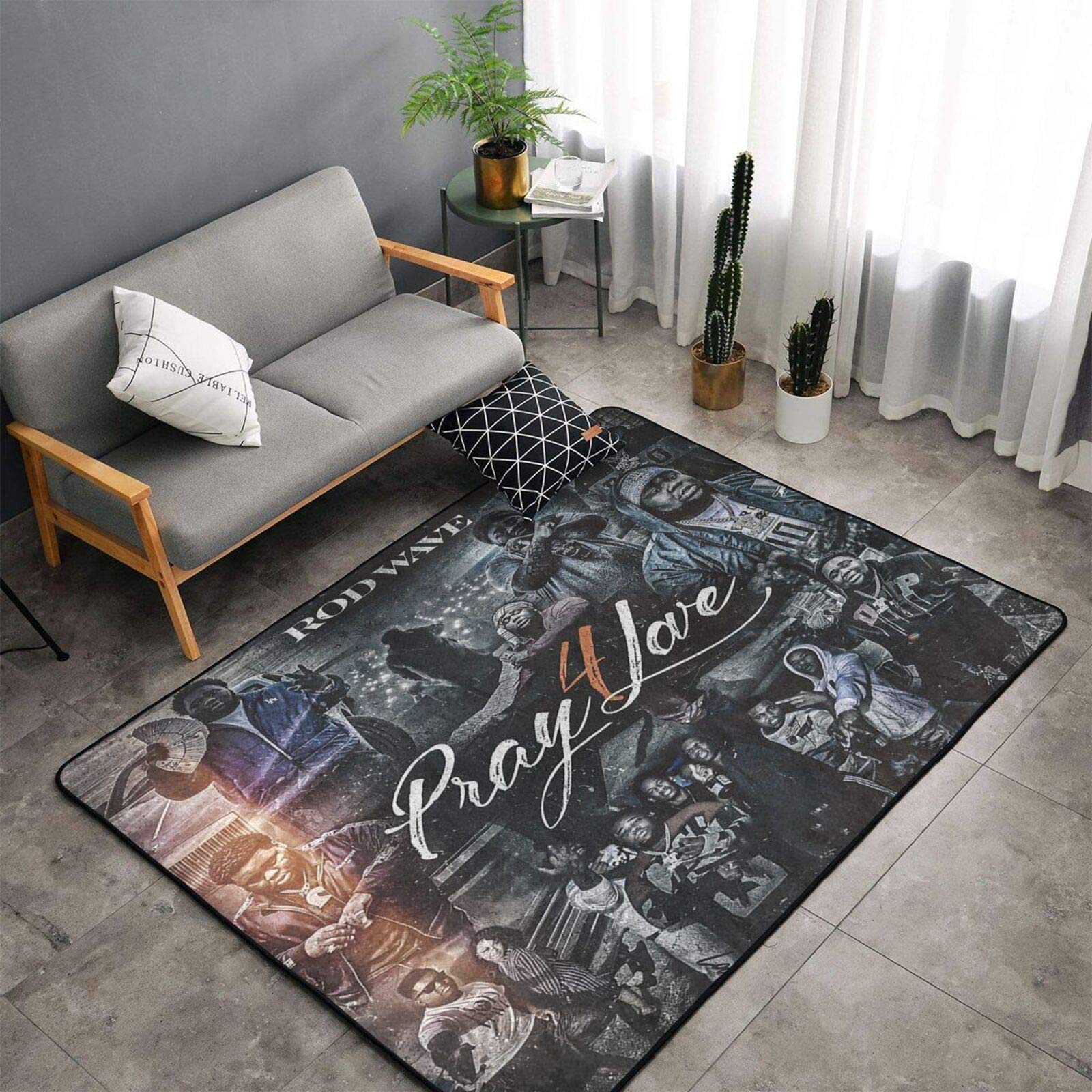 Rod Wave Fluffy Area Rug - Soft Washable Non-Slip Carpet for Bedroom, Living Room, Nursery & Playroom - Indoor/Outdoor Floor Mat (60x39 Inches) - Perfect for Cozy Home Decor & Kids Play Area