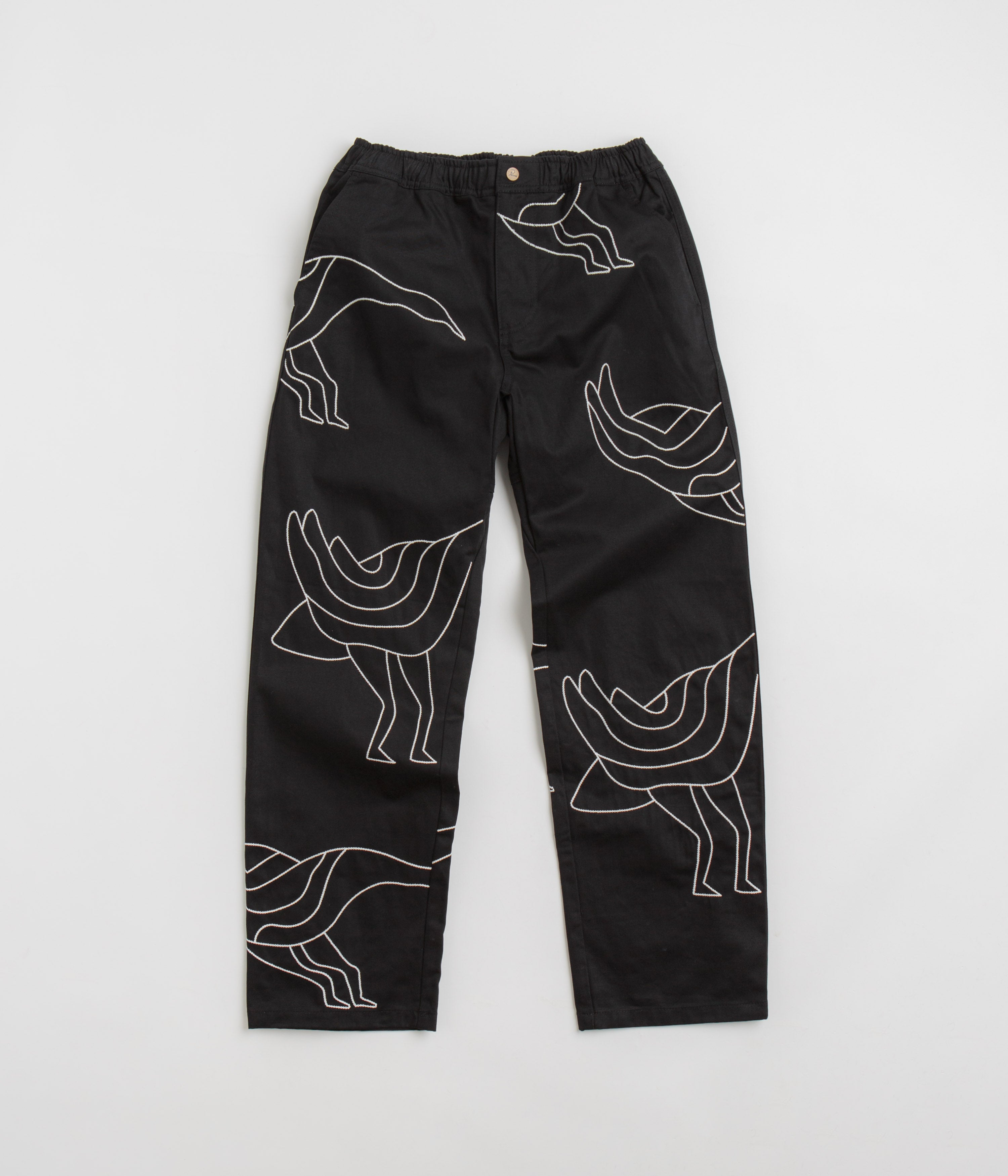 Parra Stitched Up Duck Pants - Black | Waterproof Work Pants for Outdoor Activities & Hiking