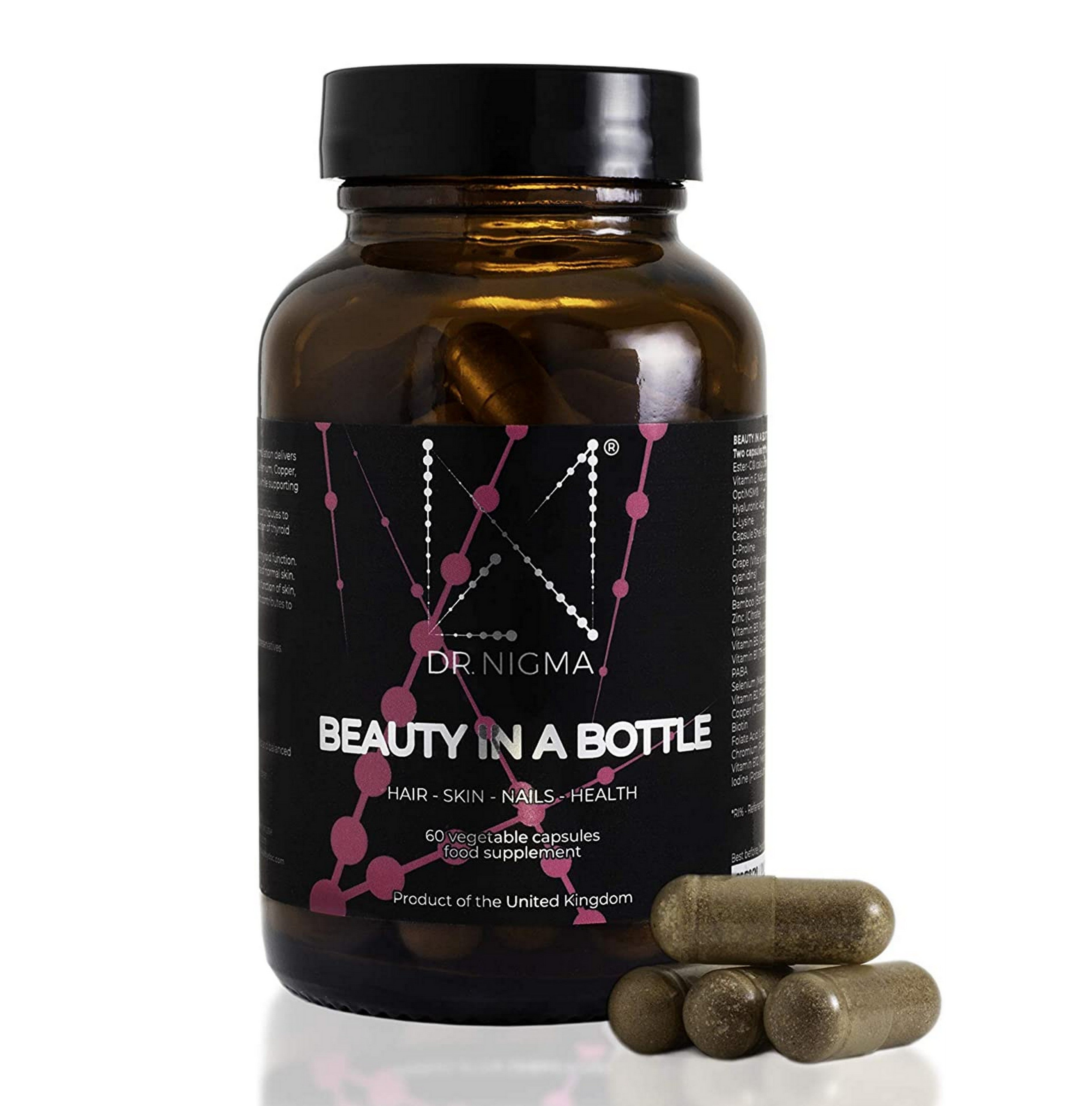 Dr. Nigma Hair Skin & Nails Supplement - 60 Capsules for Stronger Hair, Glowing Skin & Healthy Nails - Beauty Vitamins for Women & Men - Perfect for Daily Wellness Routine