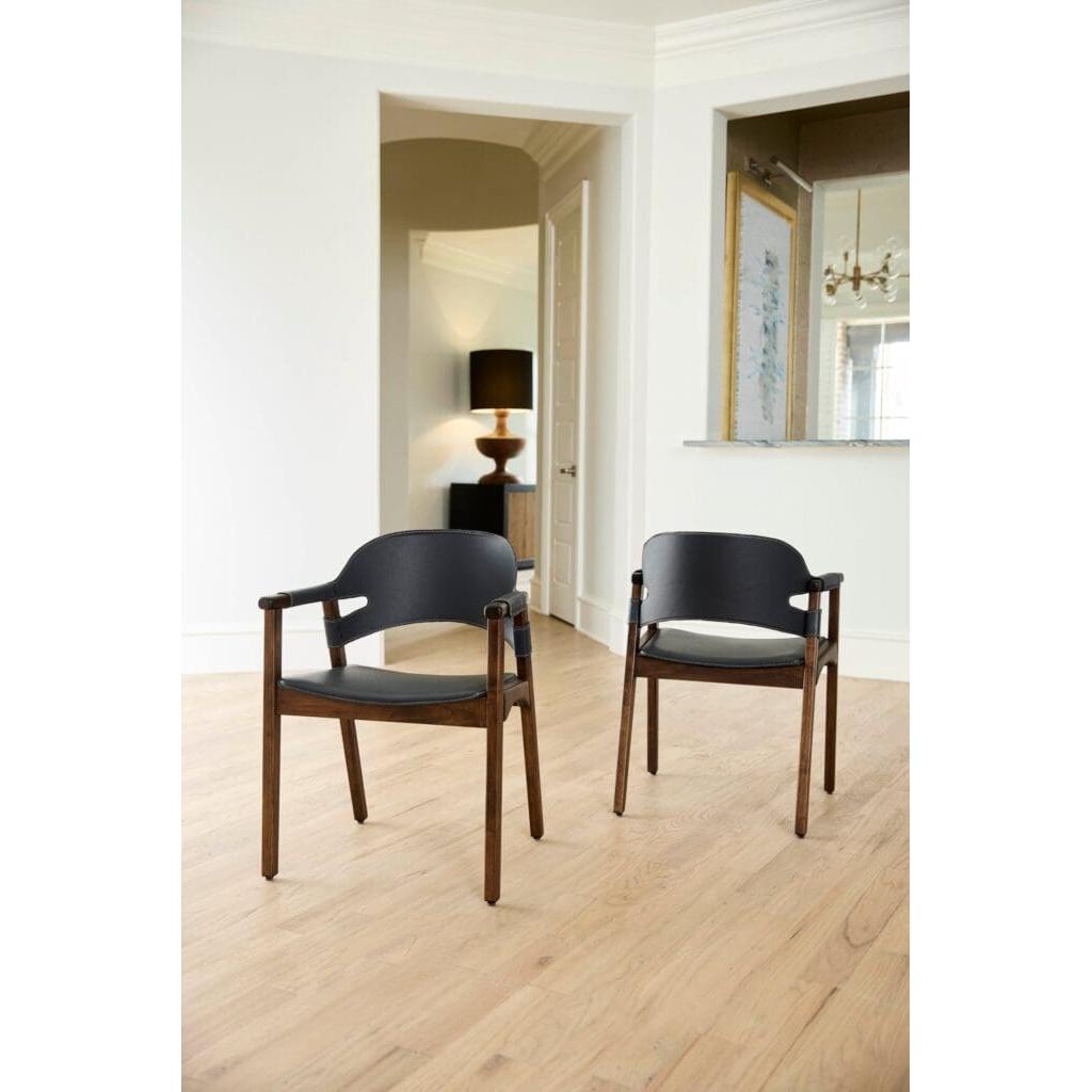 Cyan Design 11727 Boss Chair - Medium Brown & Navy Upholstered Office Chair for Executive Workspace & Home Office