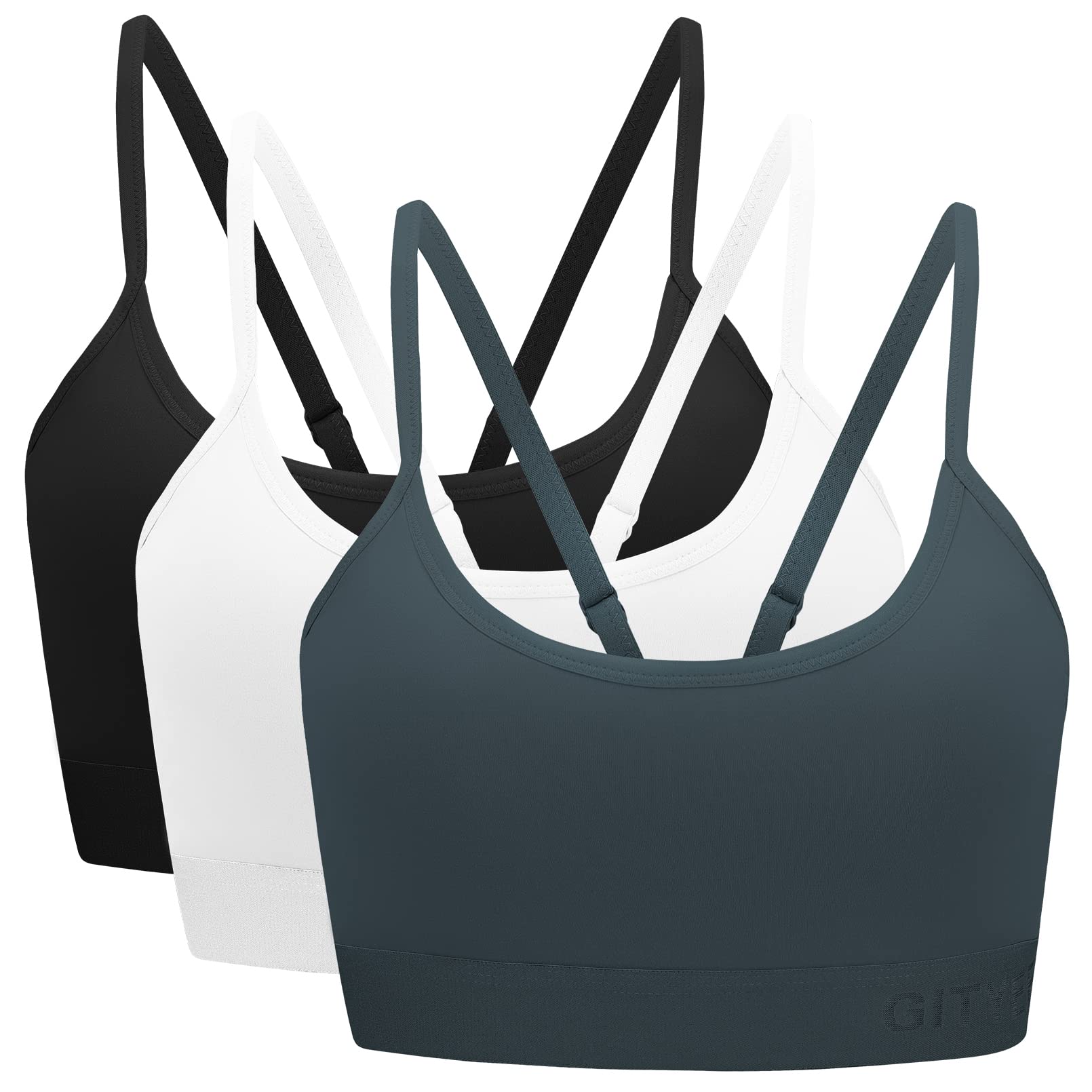 GITYEE Women's Adjustable Strap Sports Bra with Removable Pads - Tagless Workout & Yoga Bra for Running, Gym, Fitness, and Active Lifestyle