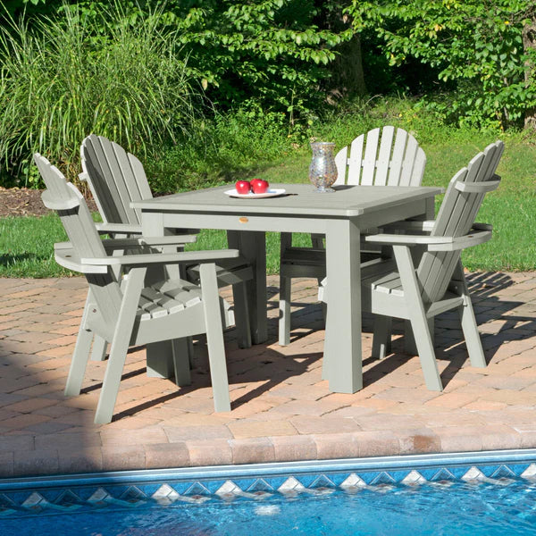 Hamilton Adirondack 5-Piece Square Outdoor Dining Set - Patio Furniture for Backyard, Garden, Deck & Poolside Dining
