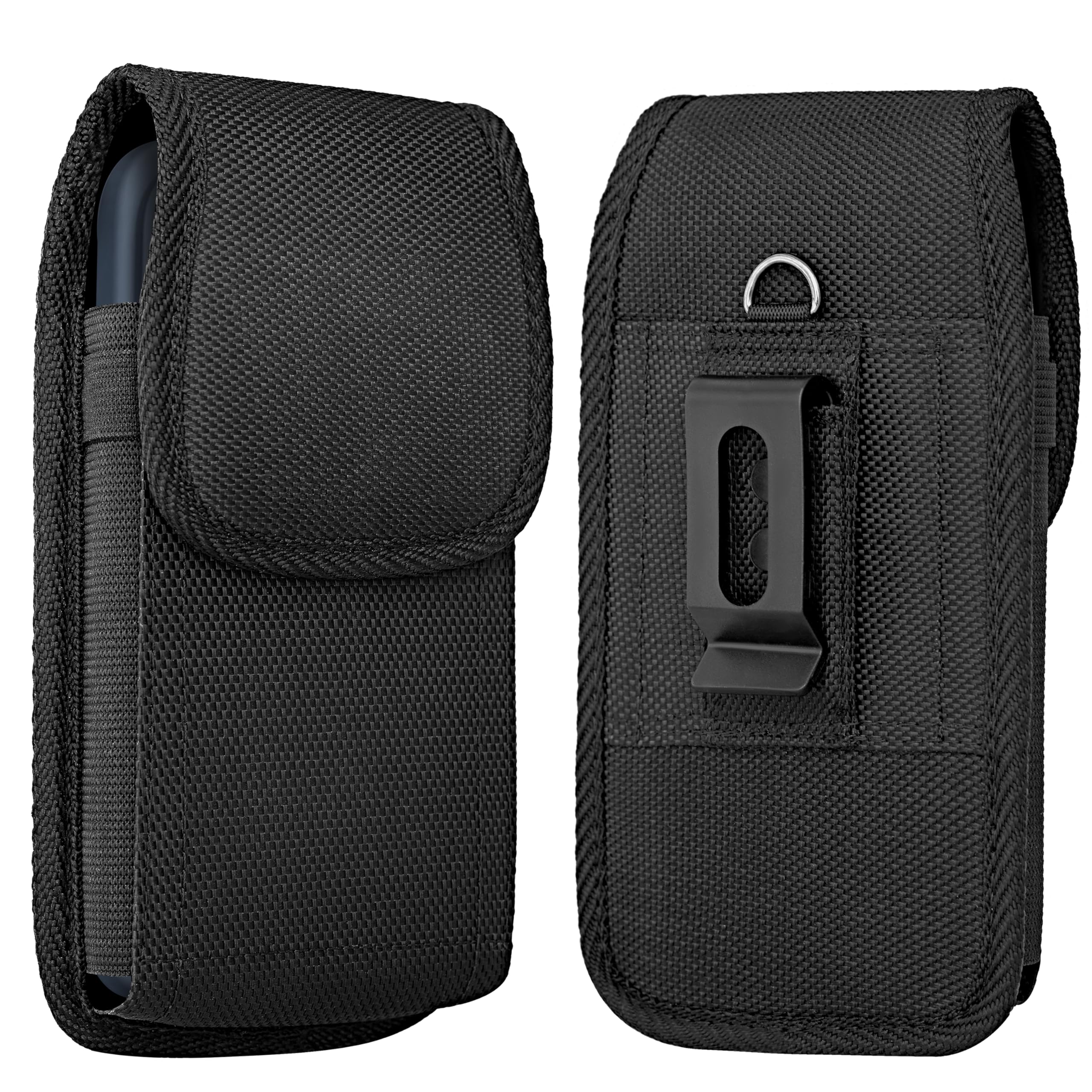 Leather Phone Holster Pouch for iPhone 14/13/12/11/XR/XS with Belt Clip - Compatible with Otterbox Cases - Durable Phone Holder for Work, Hiking & Outdoor Activities