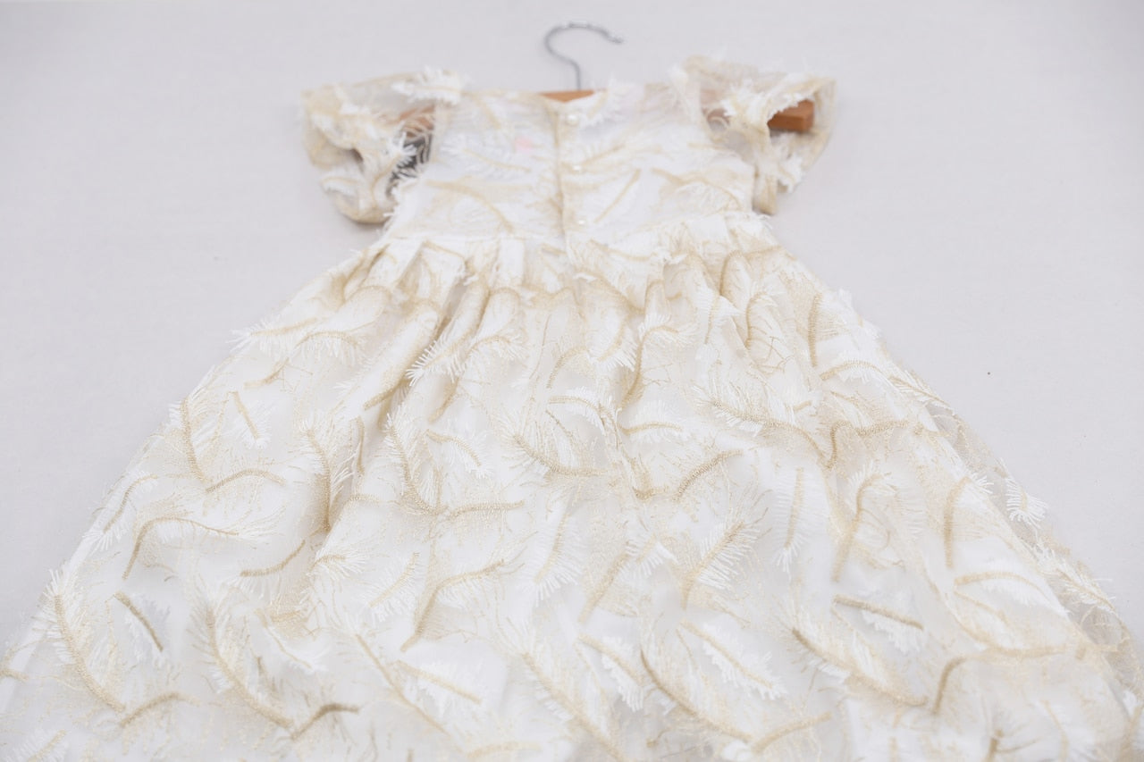 Lachesis Lace Blessing Gown - Elegant White Baptism Dress for Baby Girls | Perfect for Christening, First Communion & Special Occasions