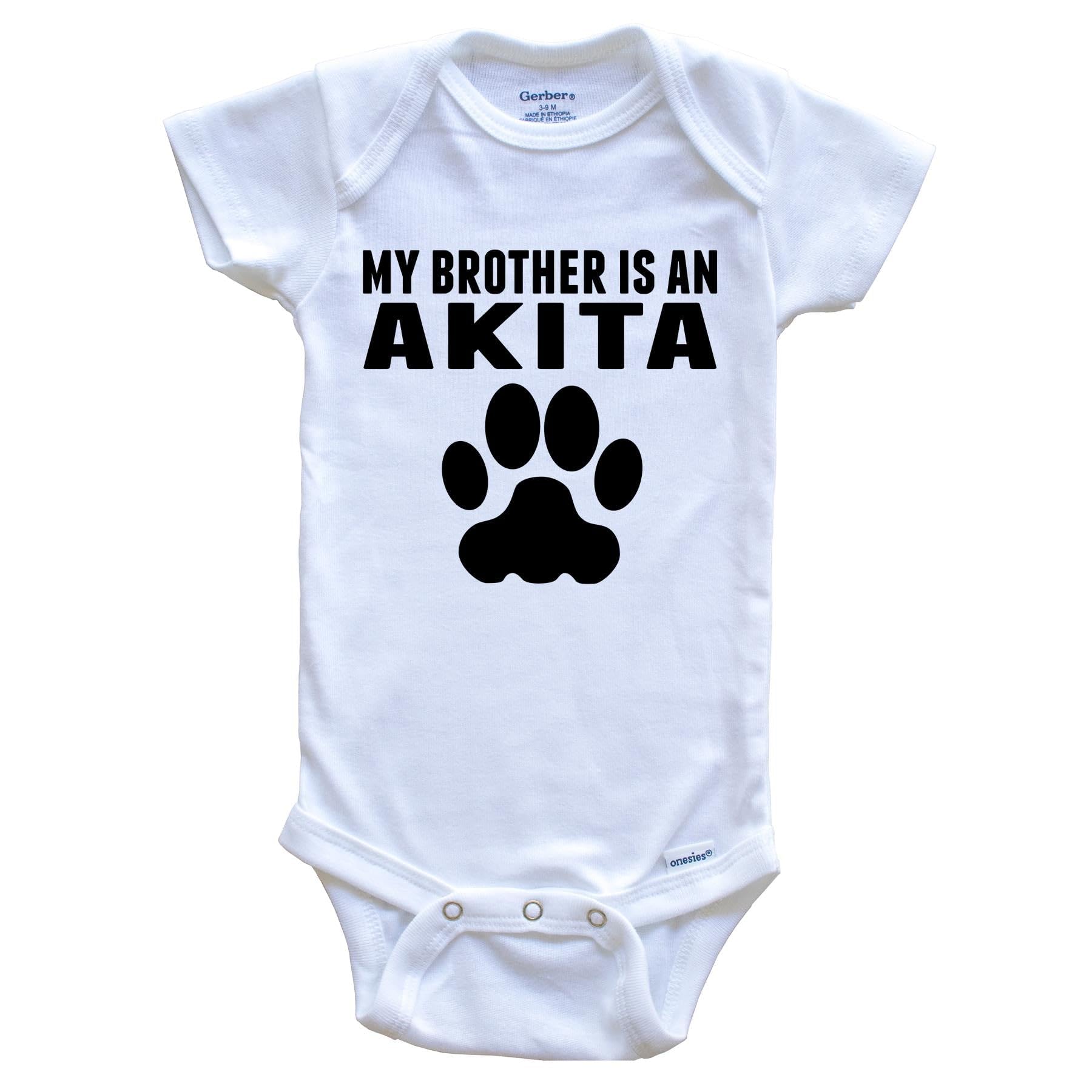 My Brother is an Akita One Piece Baby Bodysuit - Cute Dog Print Infant Romper for Newborns & Toddlers - Perfect for Family Photos, Playdates & Everyday Wear