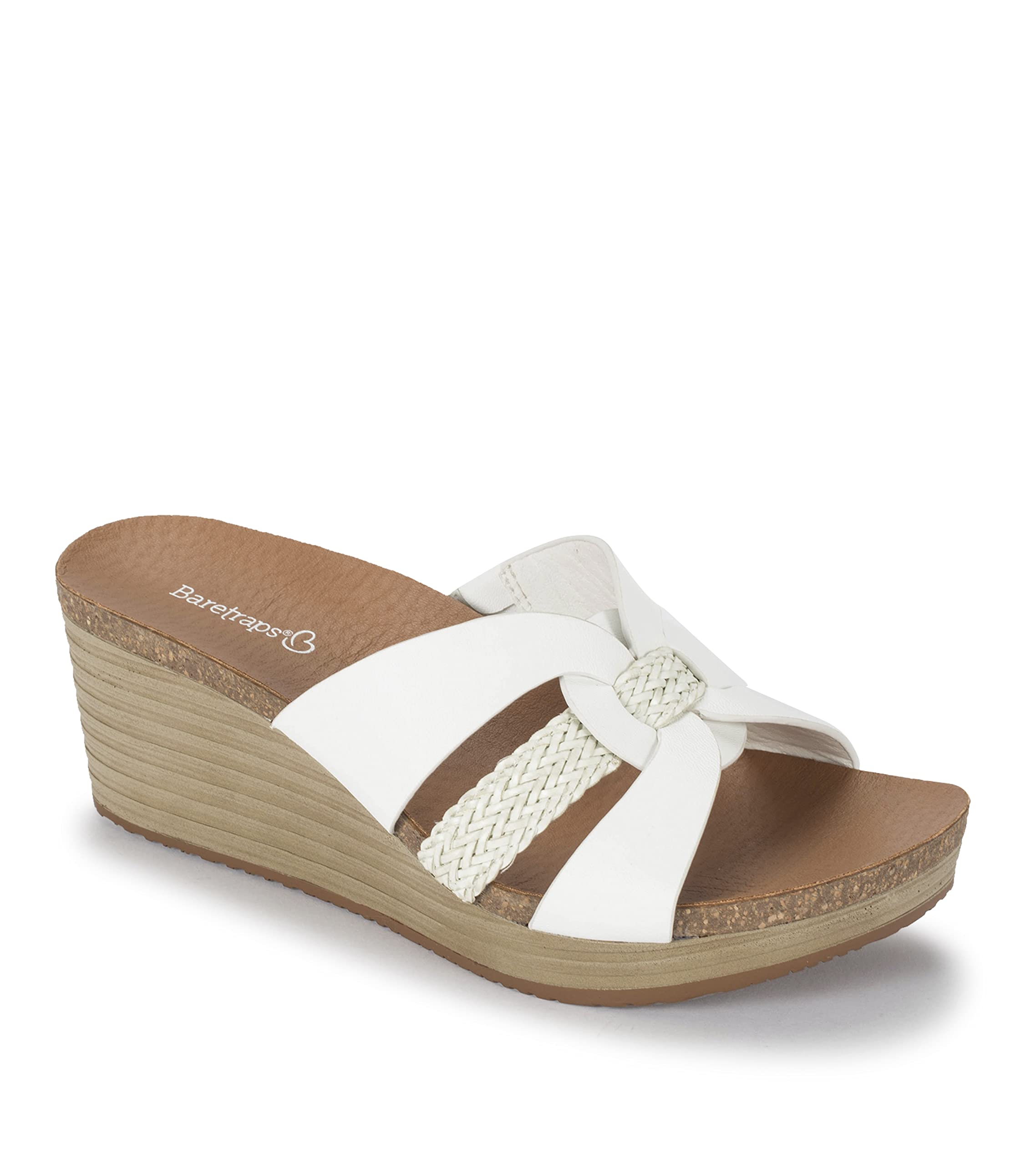 BareTraps YADORA Women's Comfortable White Sandals & Flip Flops Size 8.5 M (BT29196) - Perfect for Beach, Pool, and Summer Vacation Outfits